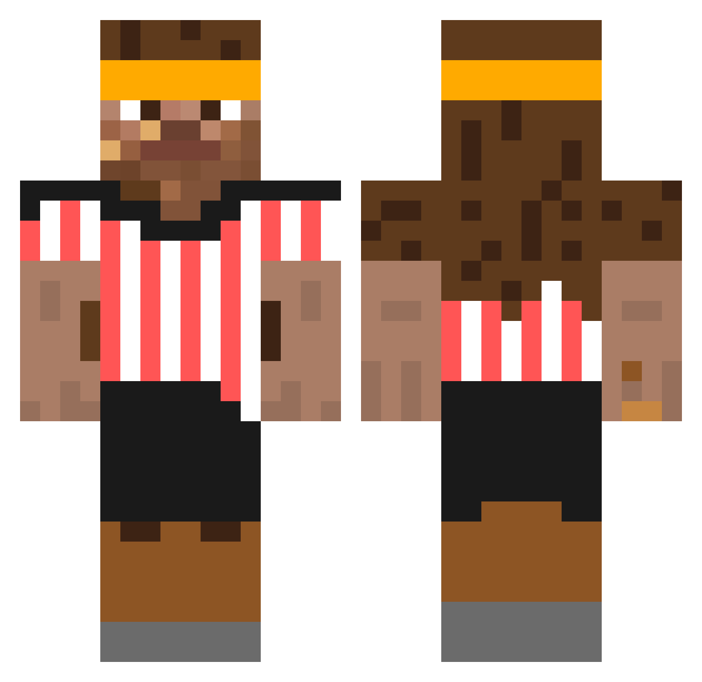 Chobirote Minecraft skin, front and back view