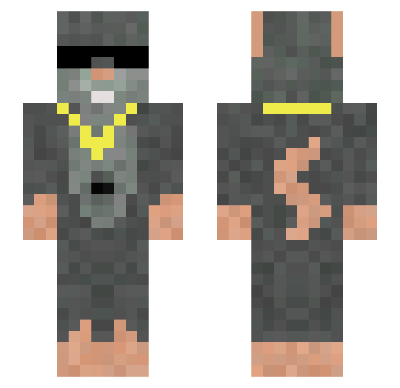 Woelful Minecraft skin, front and back view