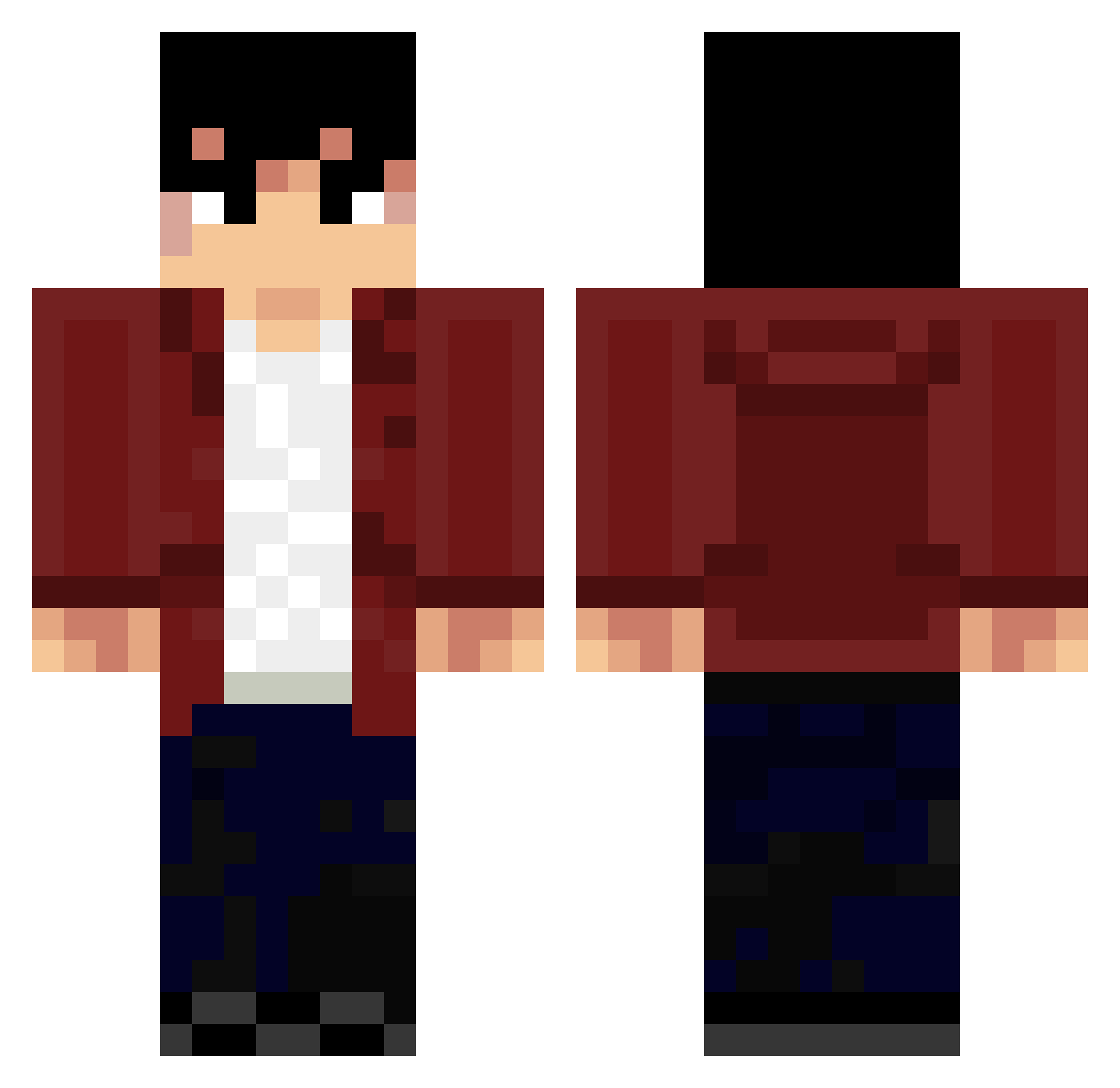 Jorgev2303 Minecraft skin, front and back view