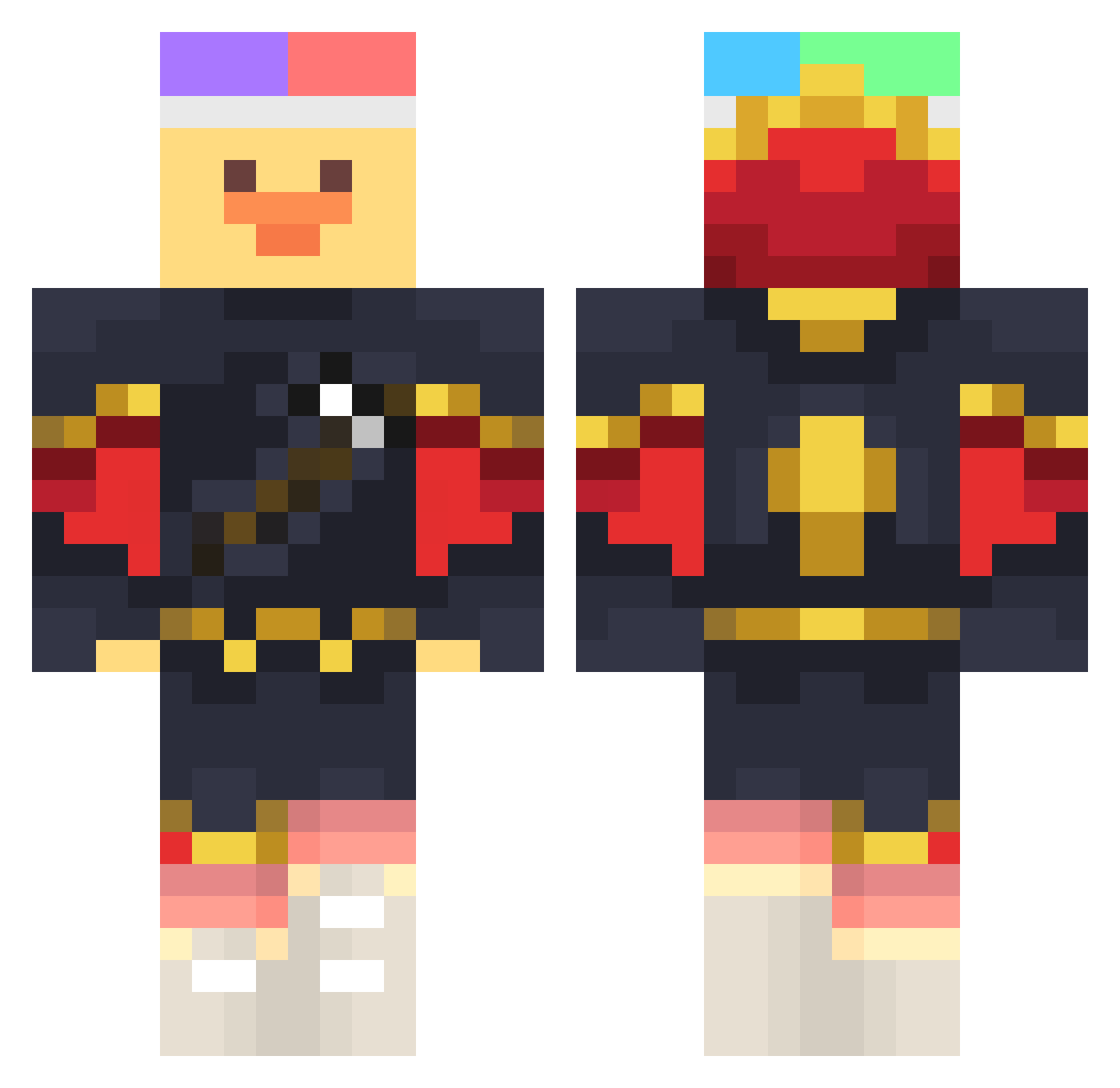 Sporkordo Minecraft skin, front and back view