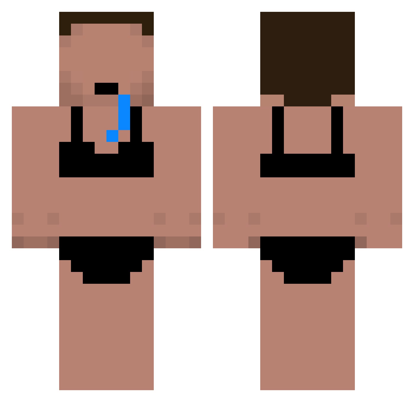 Restrainedd Minecraft skin, front and back view