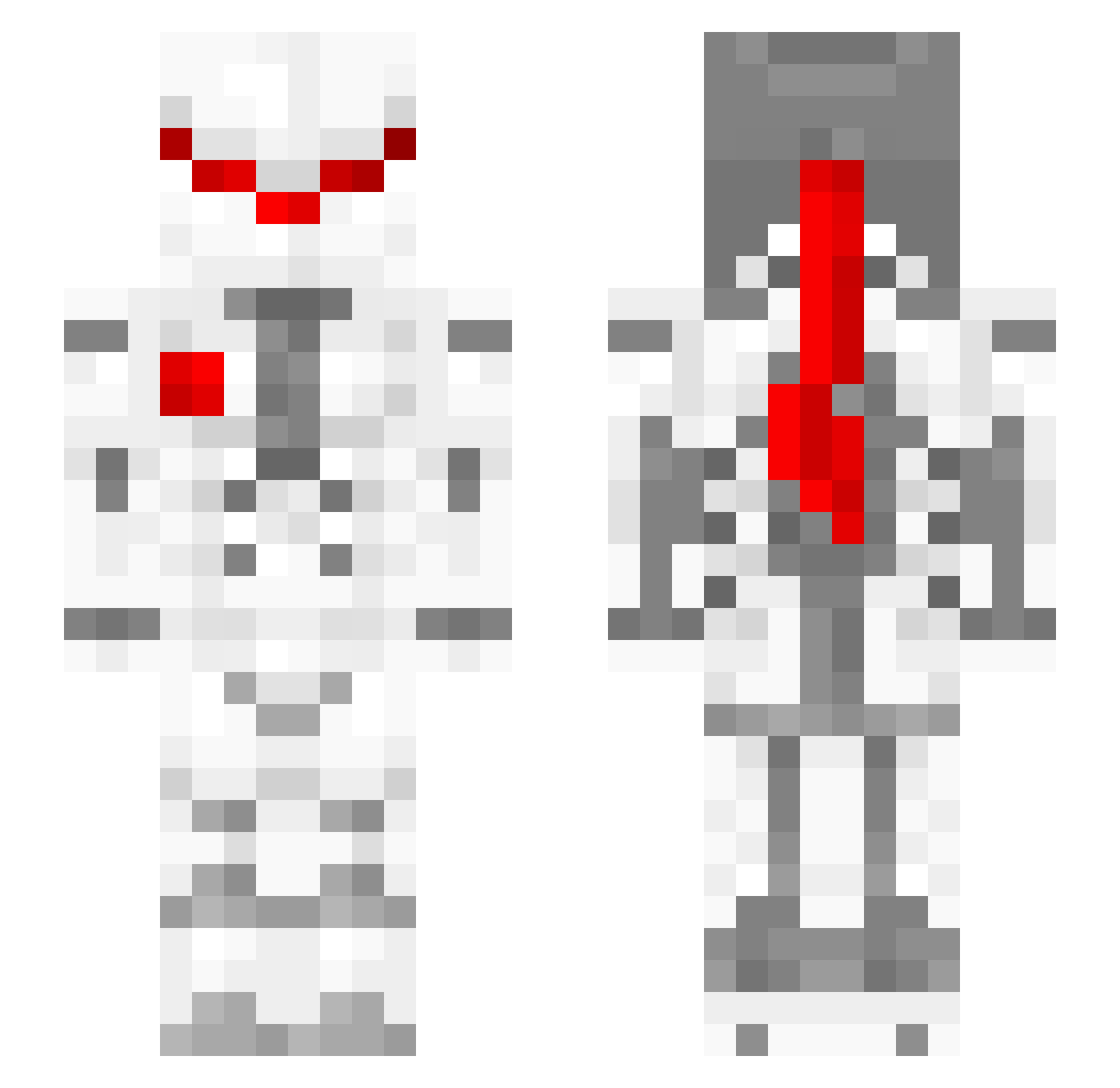Jahsus Minecraft skin, front and back view