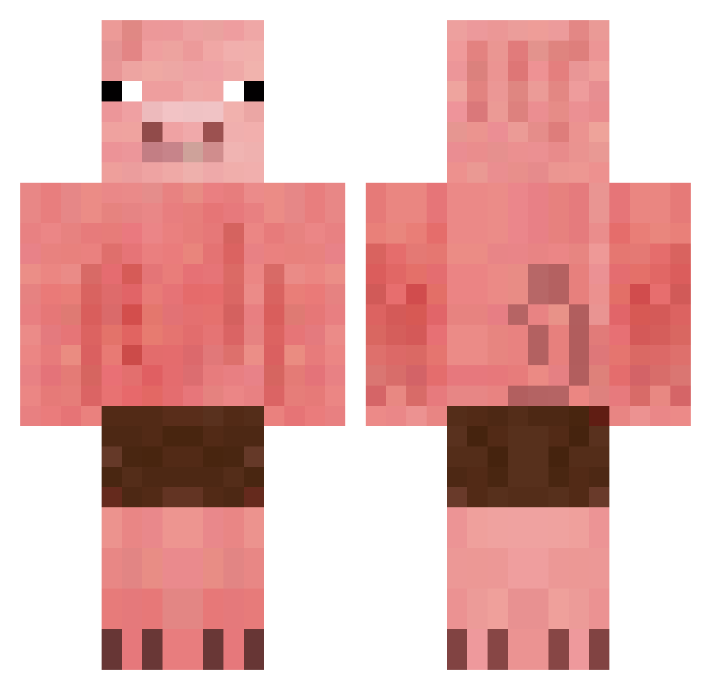 caobao66 Minecraft skin, front and back view