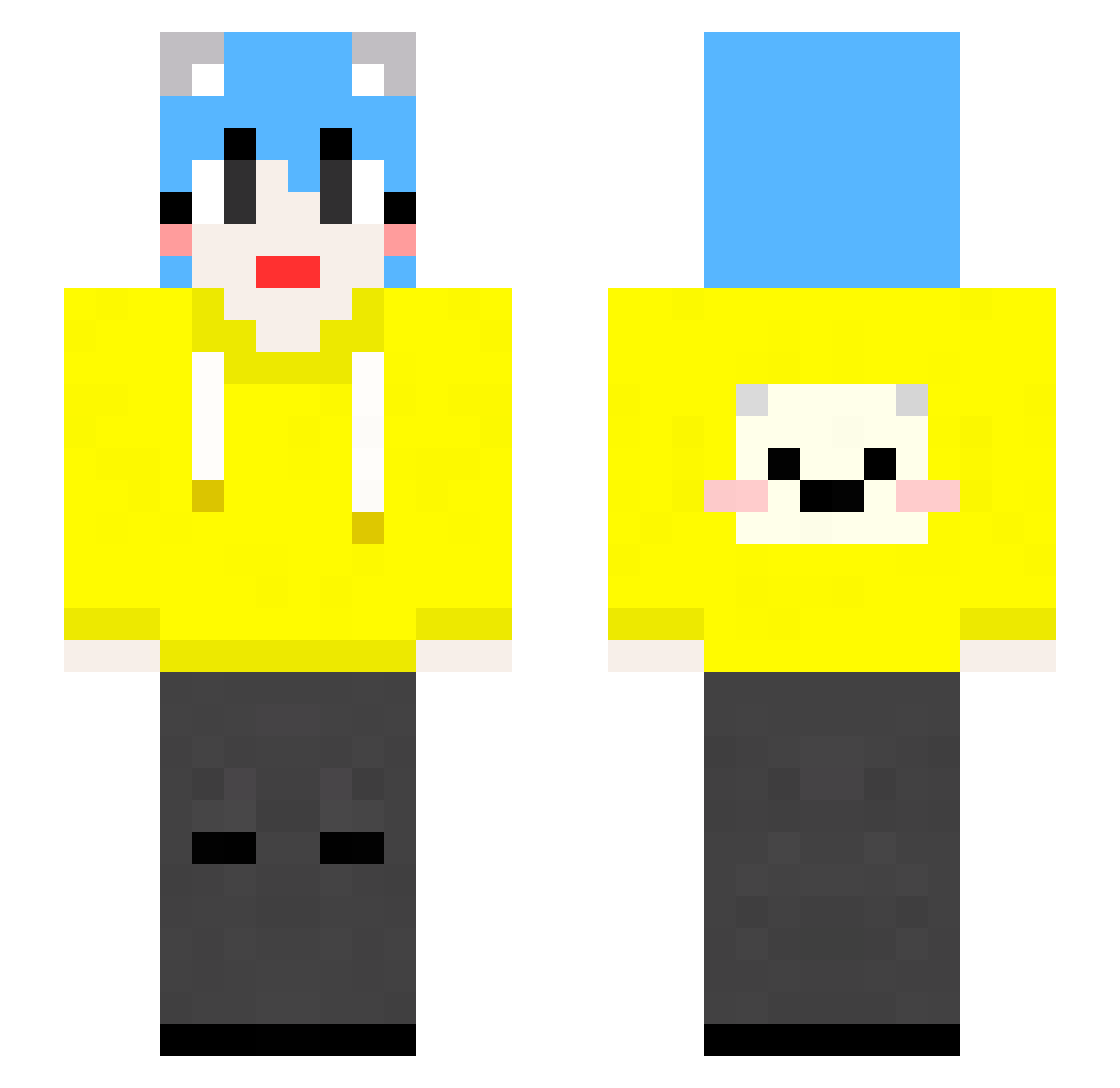 TNTNT_X Minecraft skin, front and back view