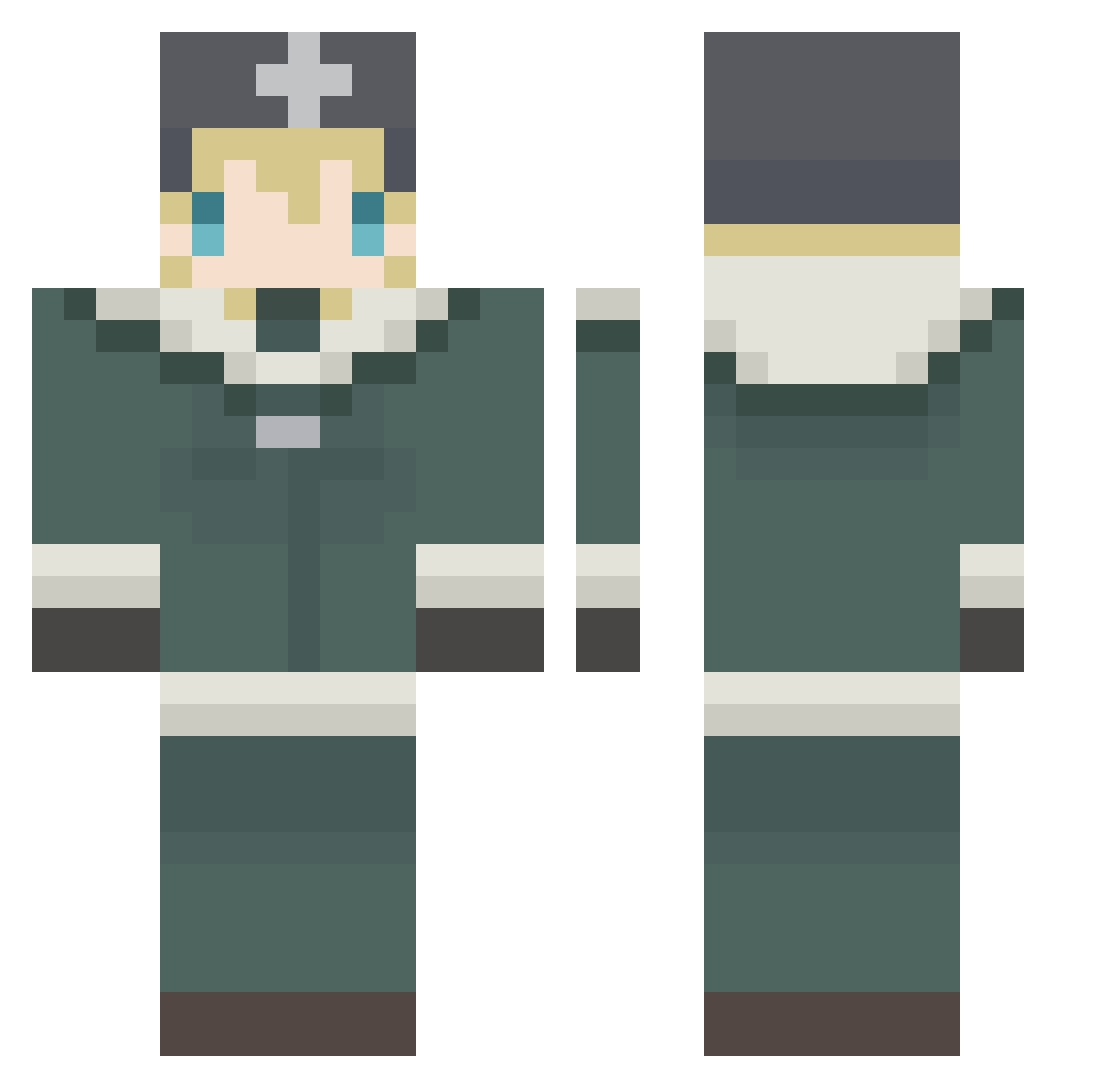 FFLLAARREE Minecraft skin, front and back view