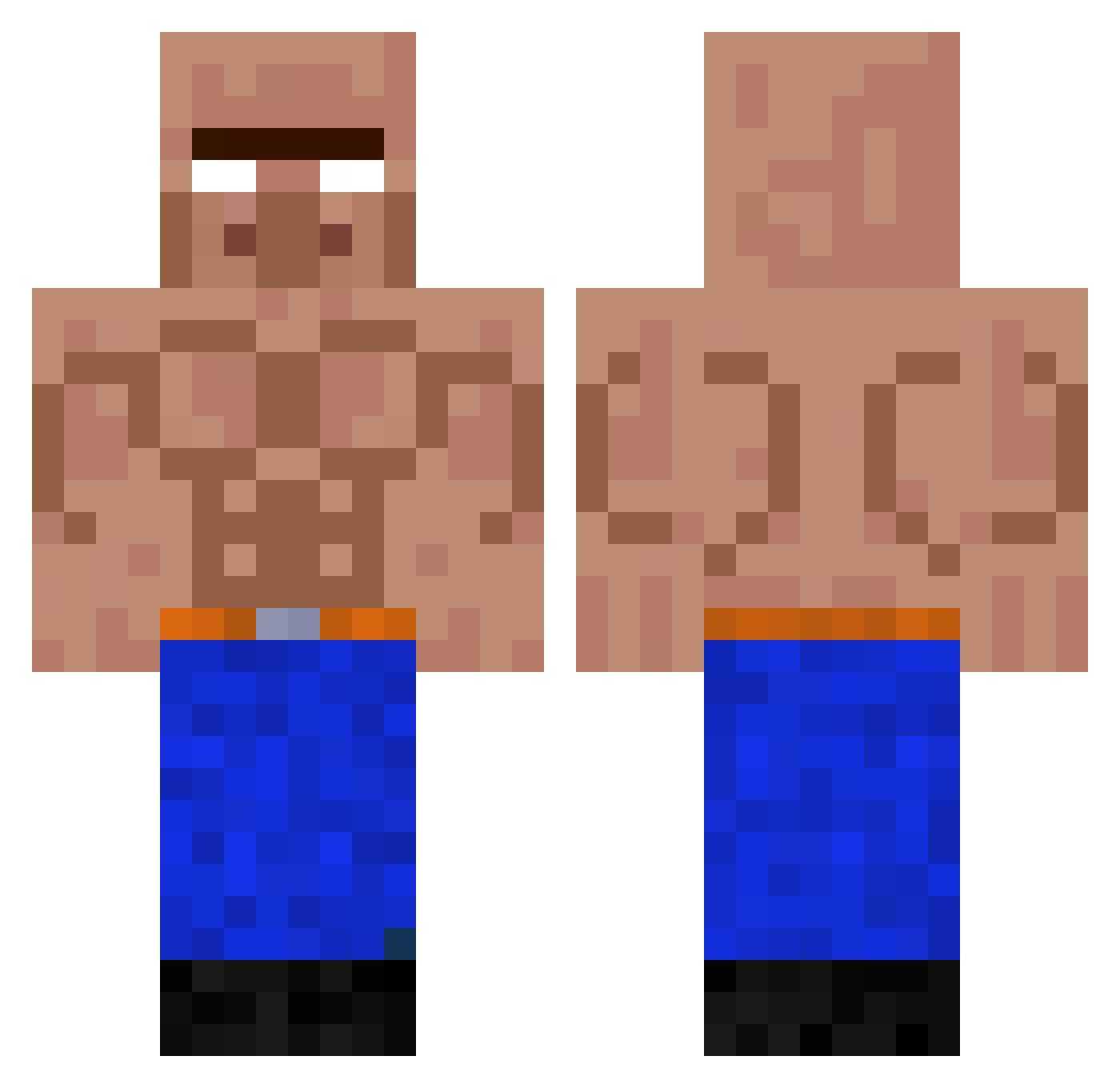 Vemely Minecraft skin, front and back view