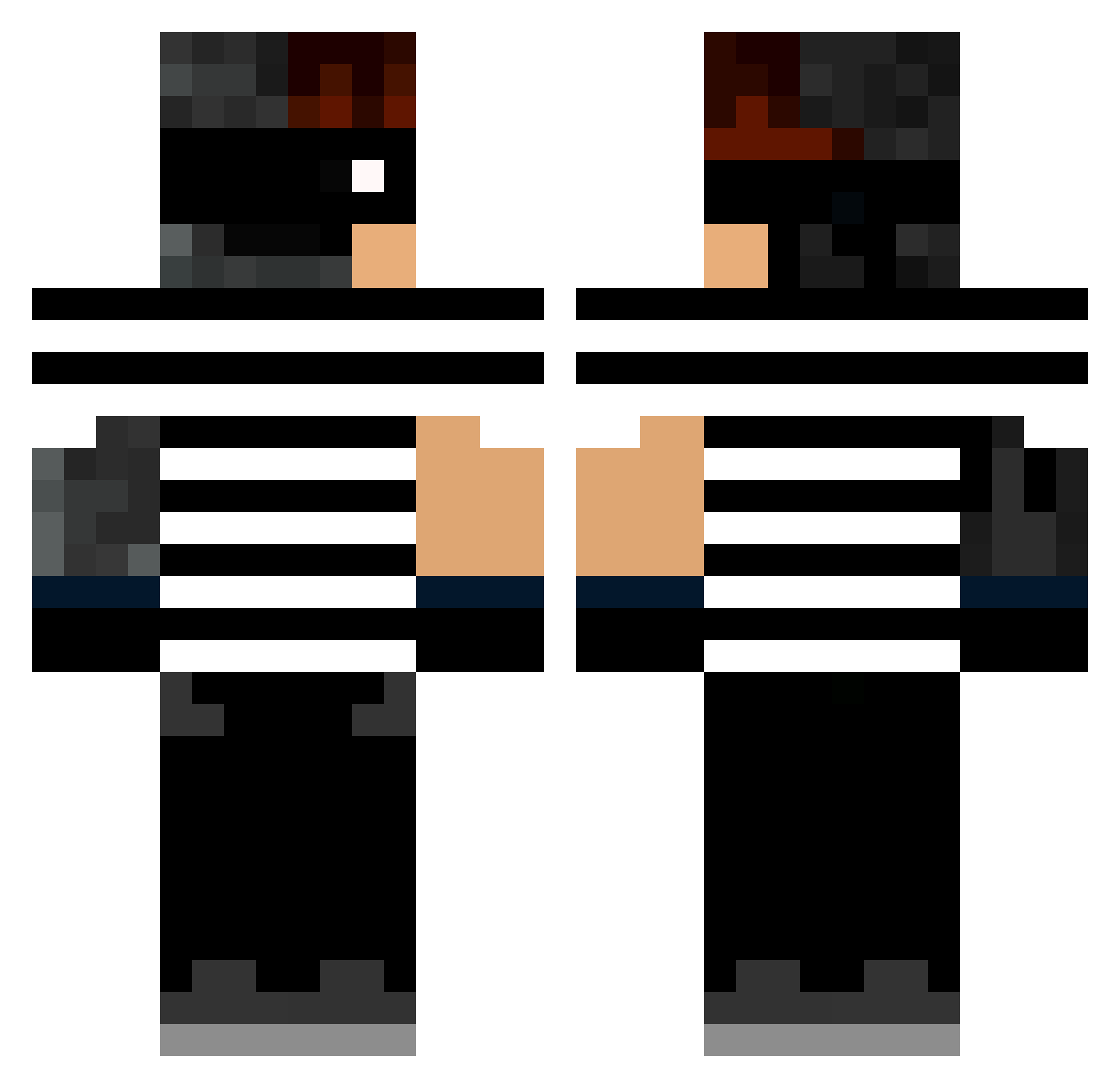 RaphiX_0 Minecraft skin, front and back view