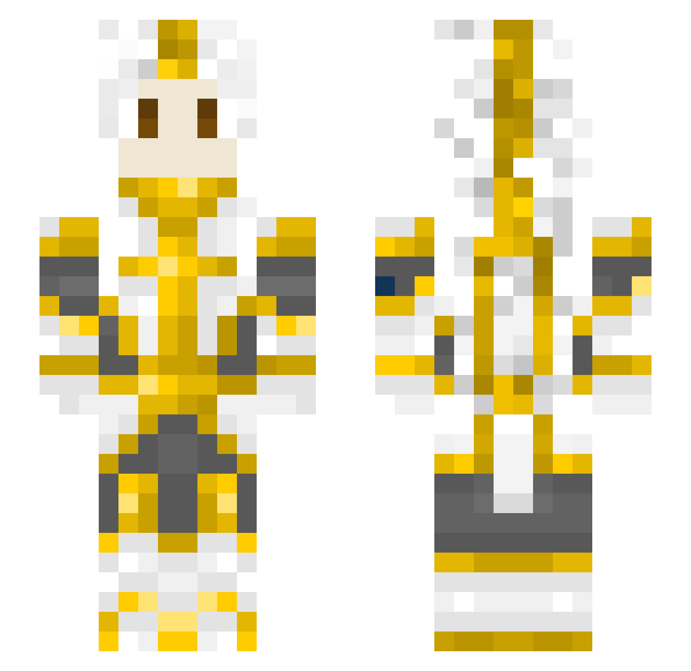 Garrote Minecraft skin, front and back view