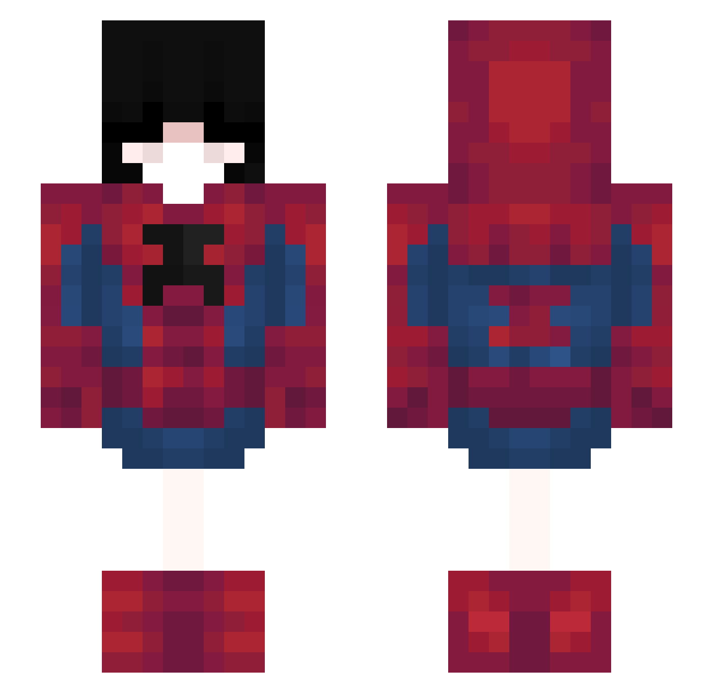Raygosa Minecraft skin, front and back view
