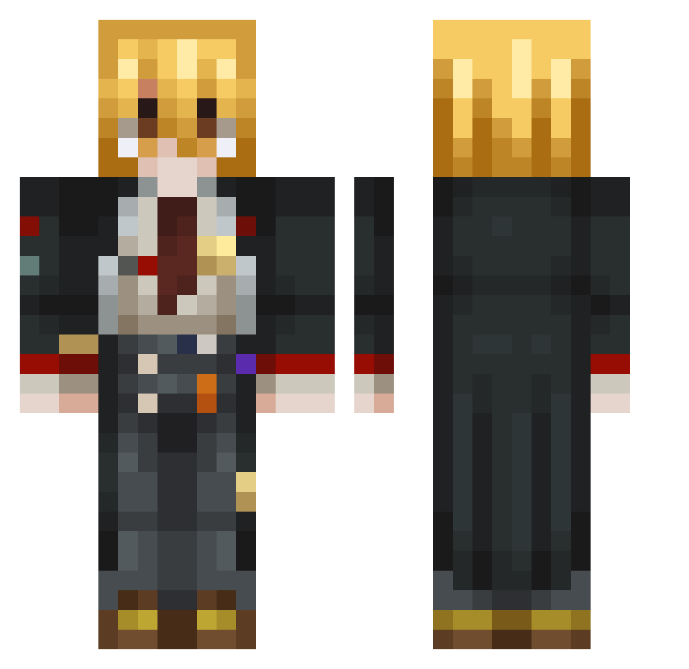 Rik_xD Minecraft skin, front and back view