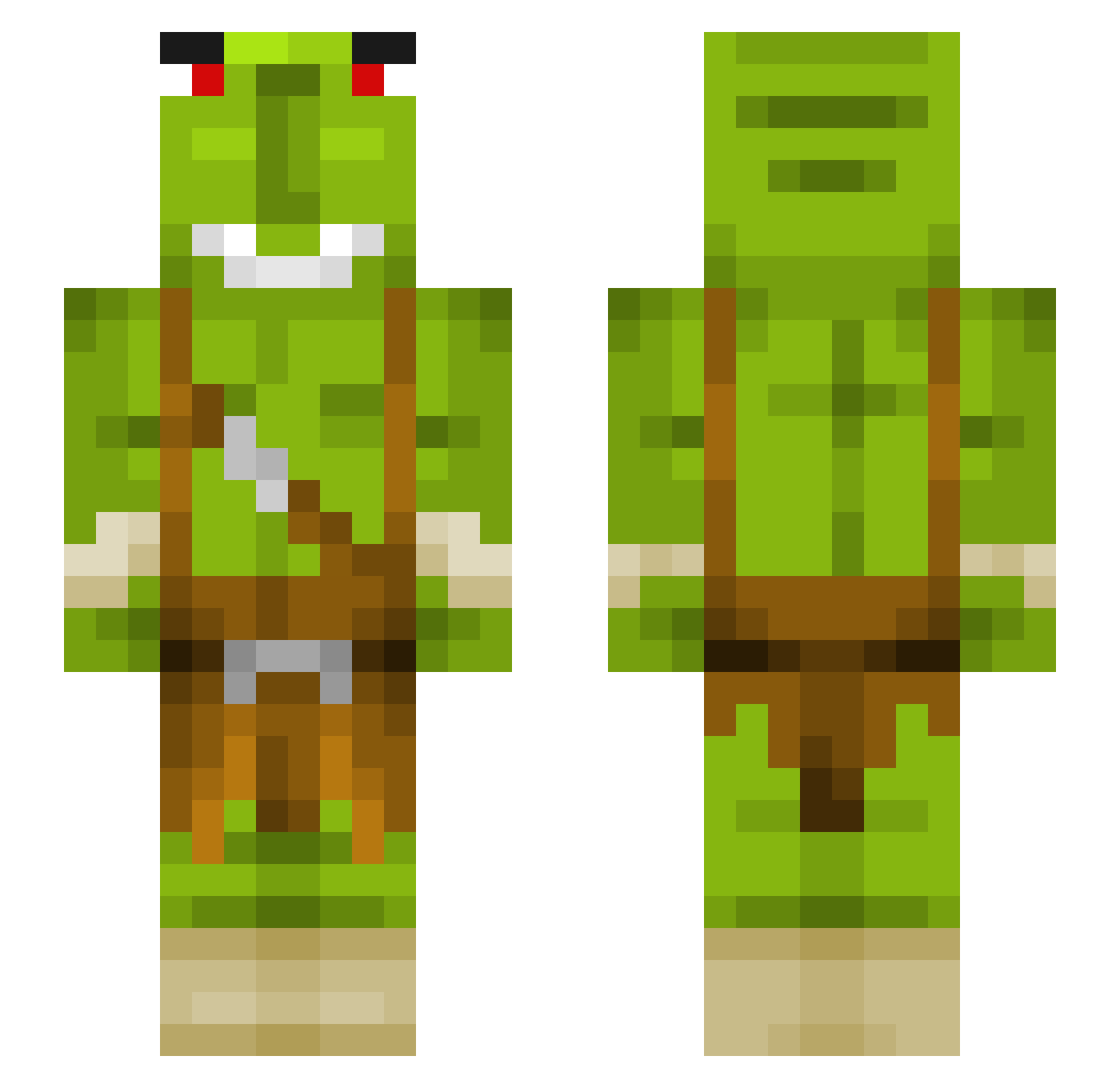 awfuul Minecraft skin, front and back view