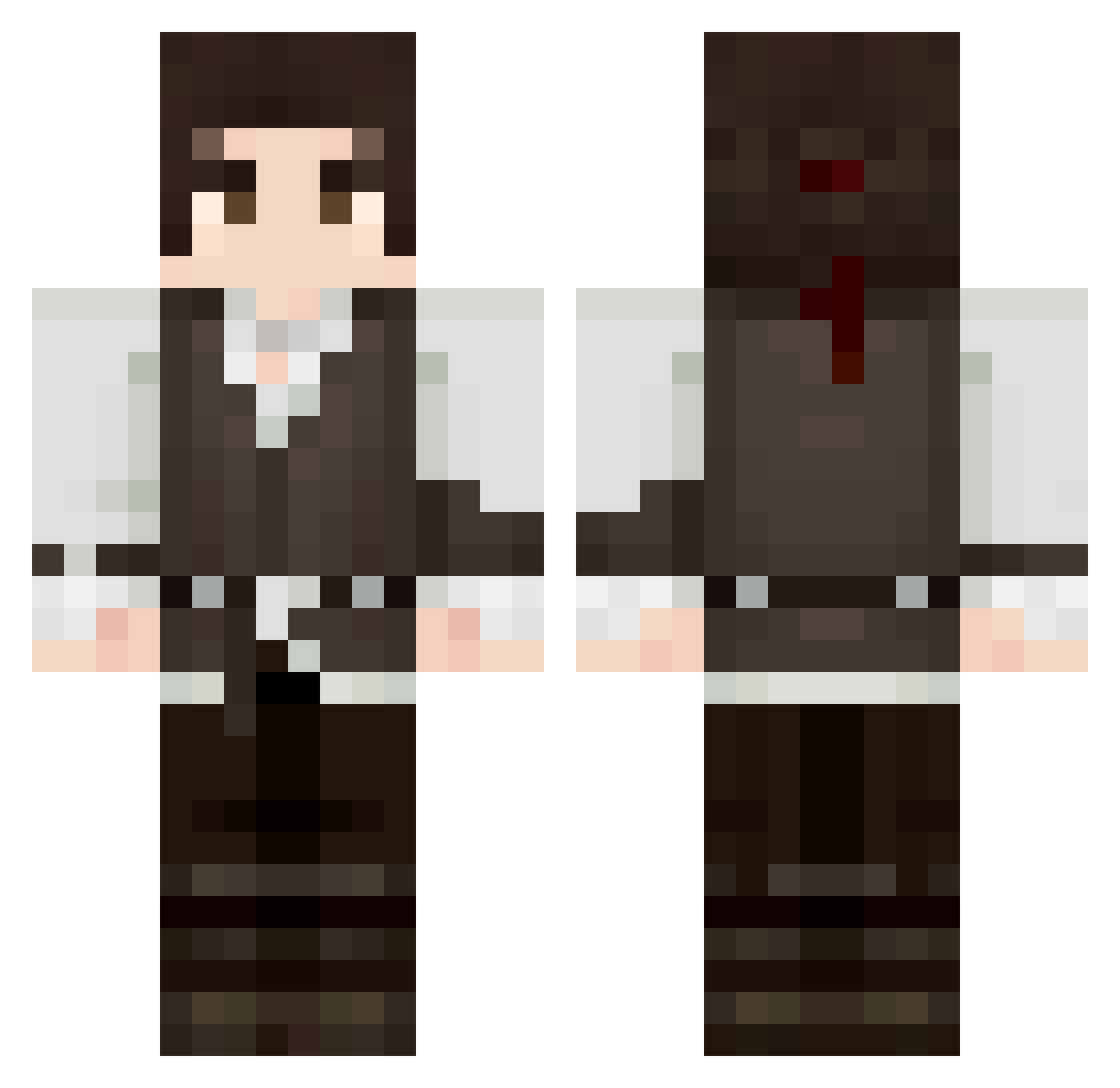IQtaxxx Minecraft skin, front and back view