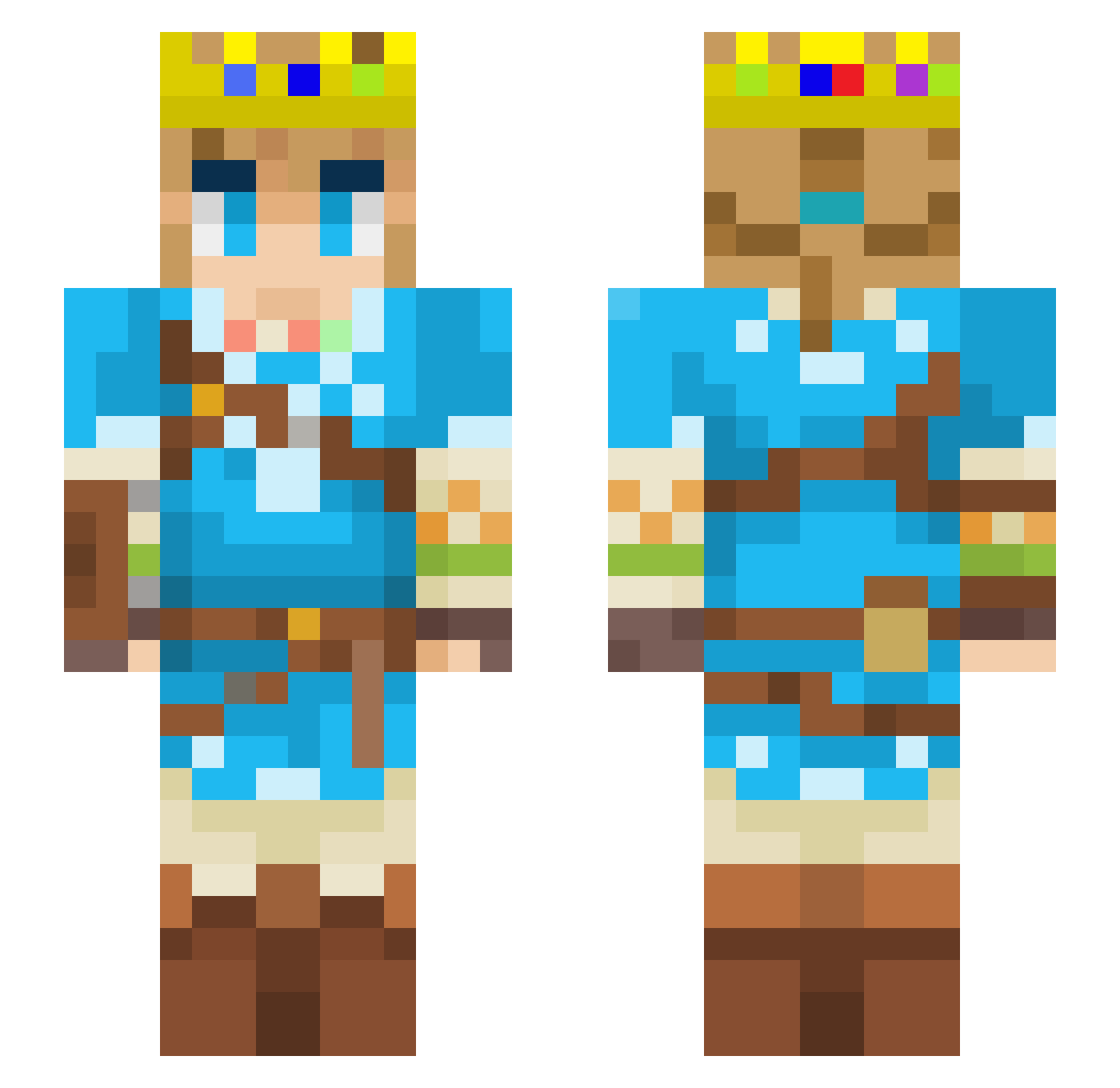 Marcelpro Minecraft skin, front and back view