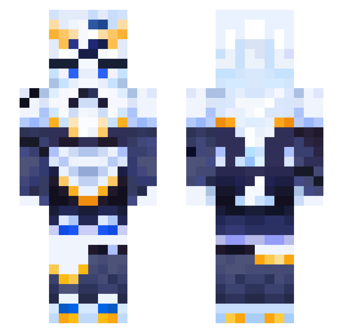 Fengaryx Minecraft skin, front and back view