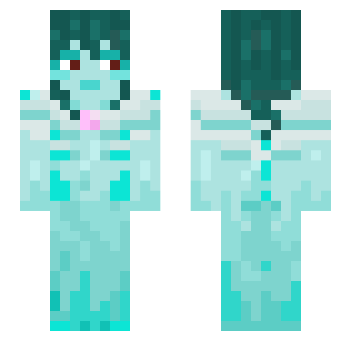 cocosnack76 Minecraft skin, front and back view