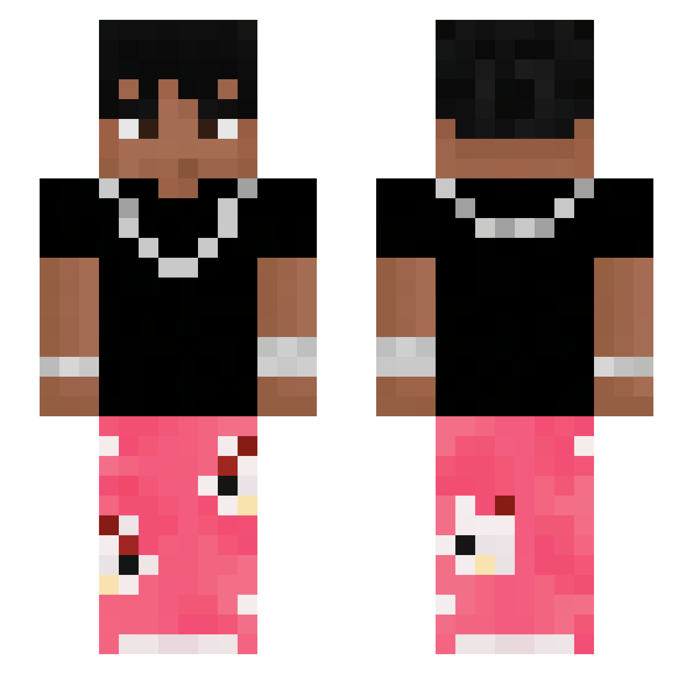 yyxzab Minecraft skin, front and back view