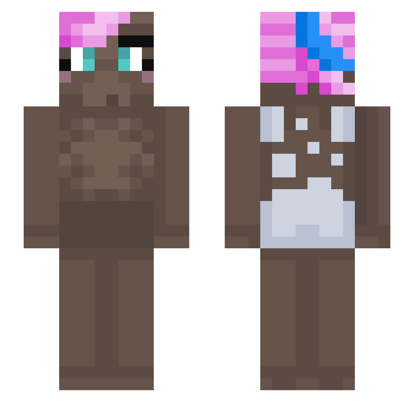 hundvalpp Minecraft skin, front and back view