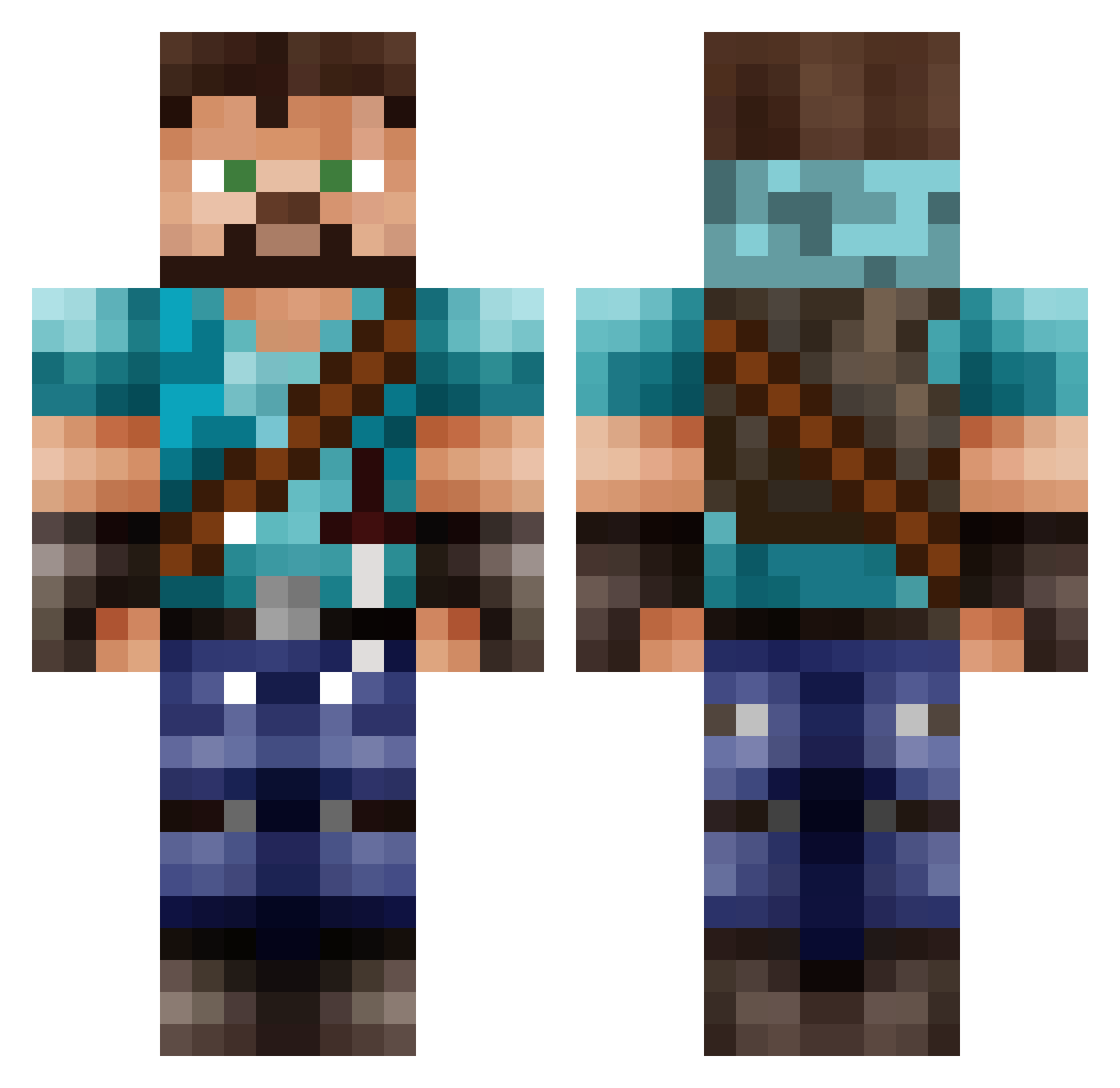 xdosmanxd Minecraft skin, front and back view