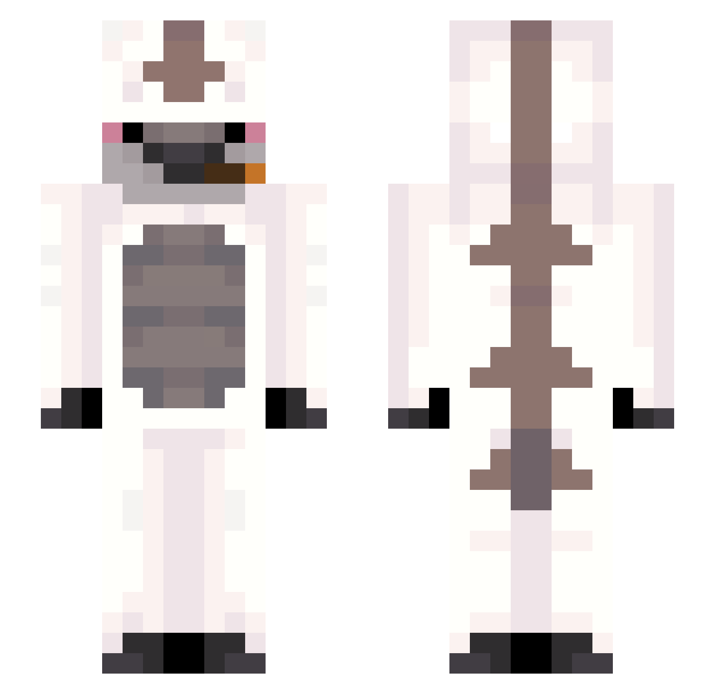 TVBigTasty Minecraft skin, front and back view