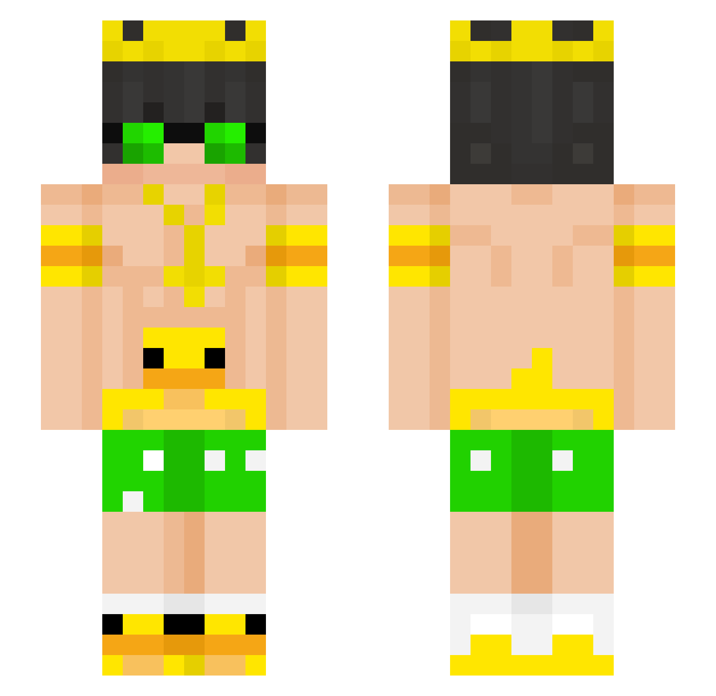 Rapido_99 Minecraft skin, front and back view