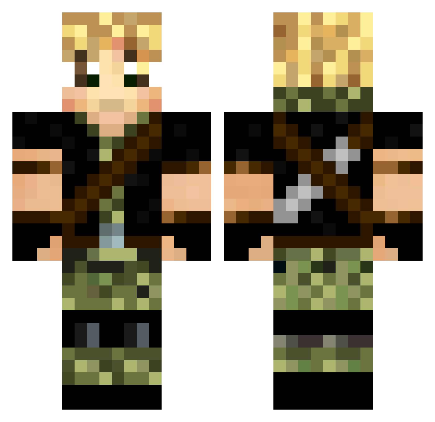 Chukor Minecraft skin, front and back view