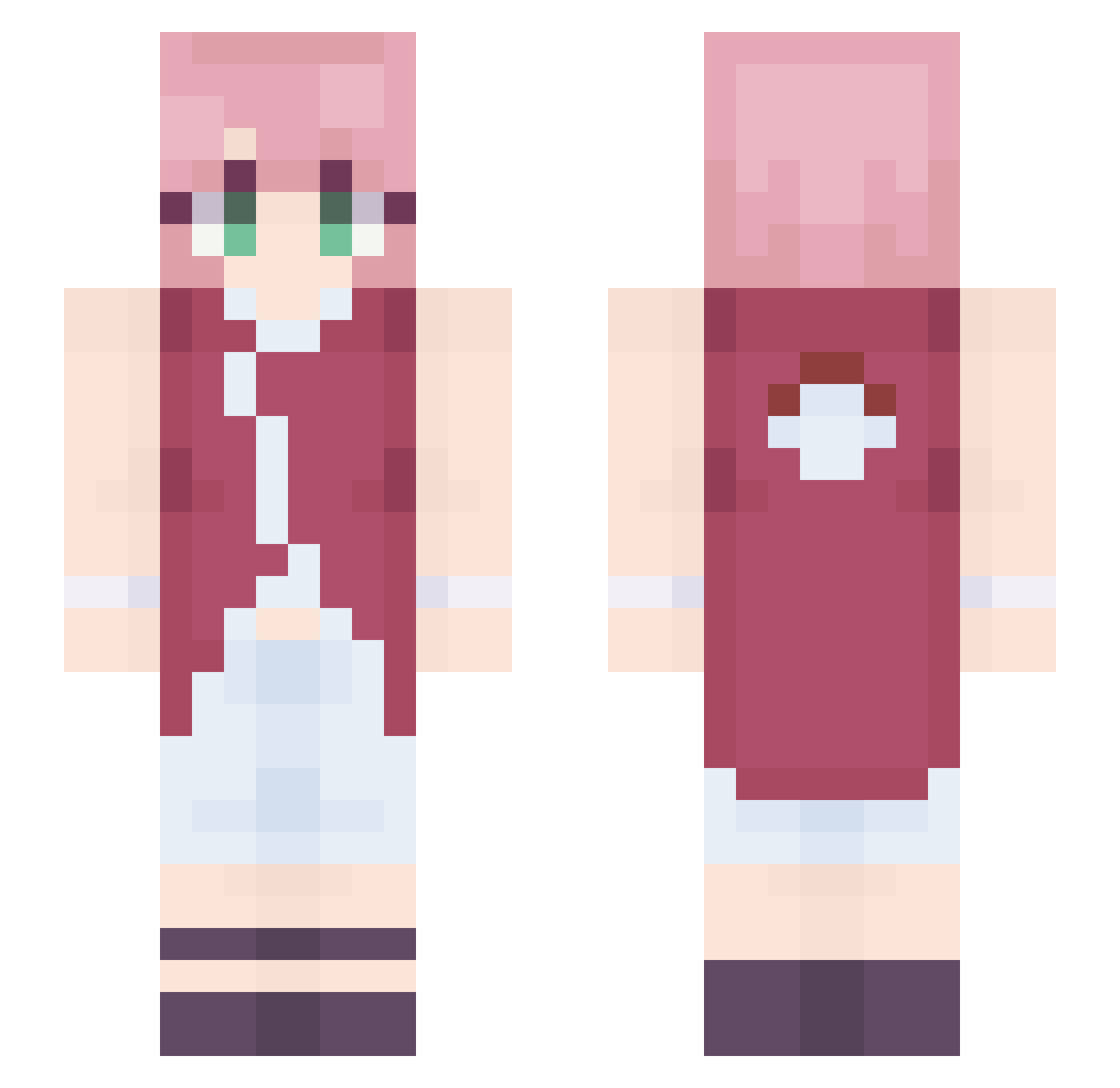 silvrinthewinter Minecraft skin, front and back view