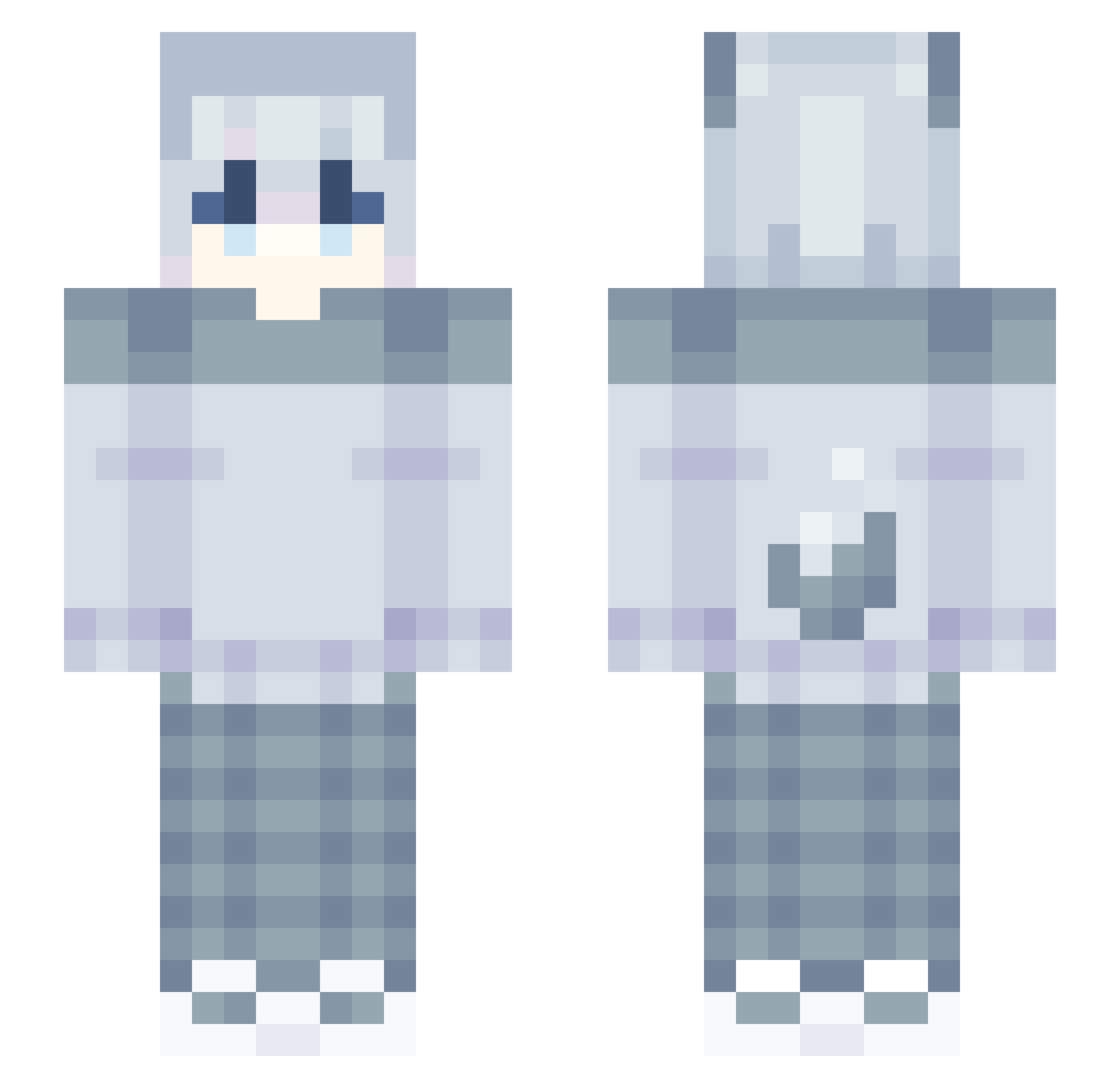 MsIcy Minecraft skin, front and back view
