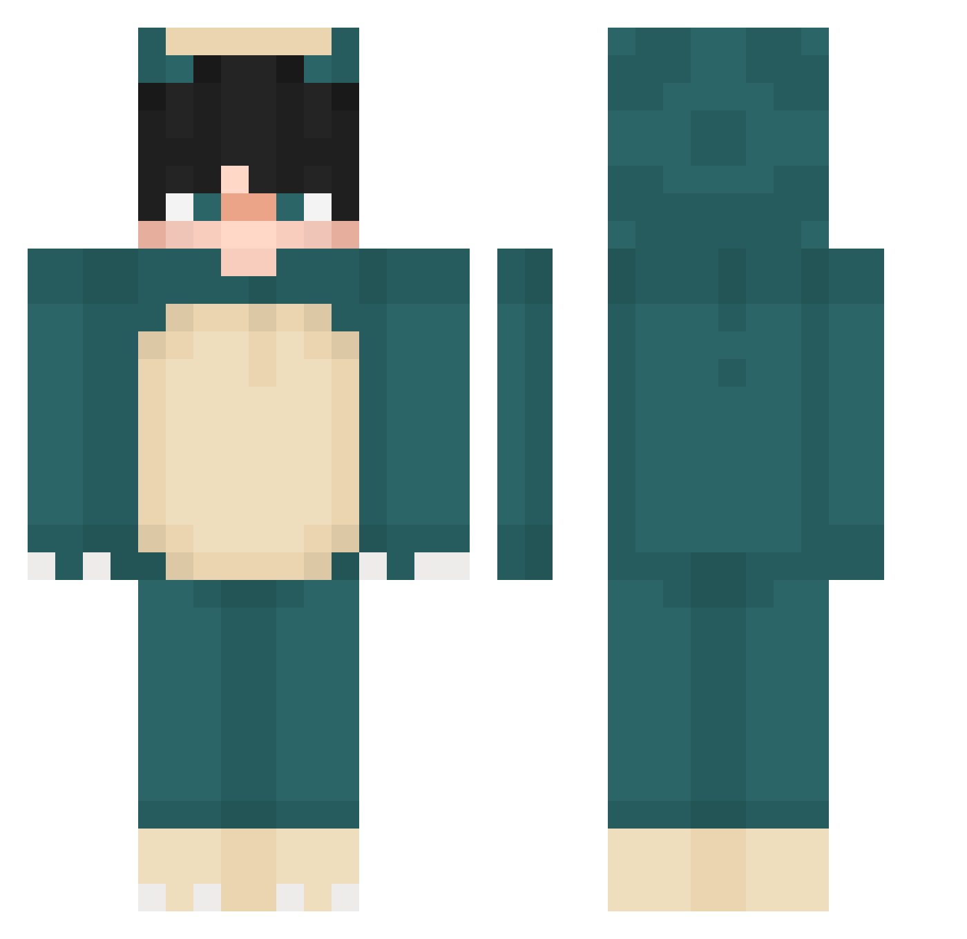 CargoHose Minecraft skin, front and back view