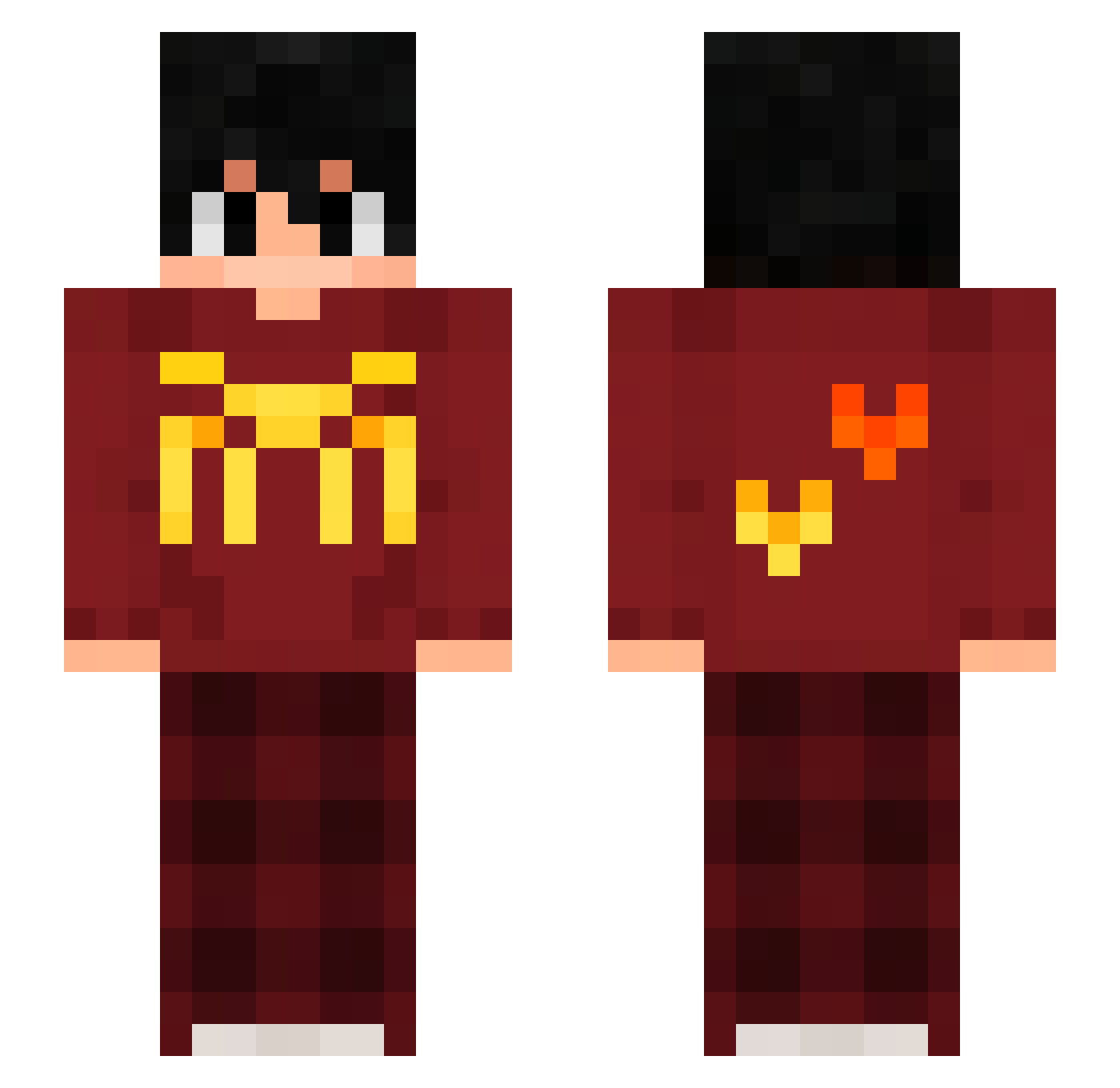 iGantz Minecraft skin, front and back view