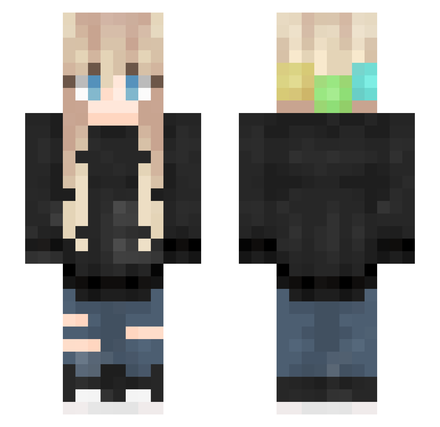 xAstelic Minecraft skin, front and back view