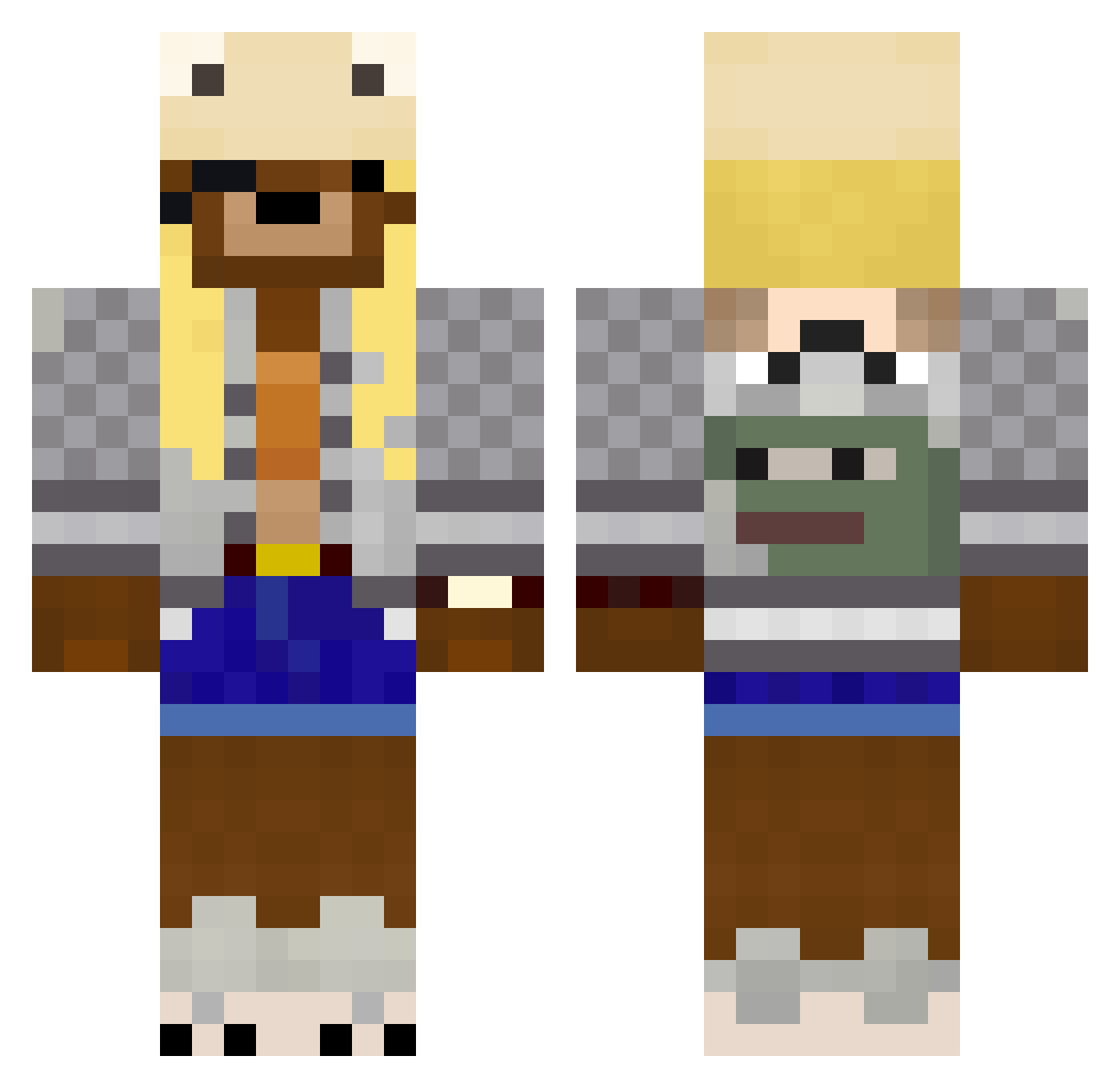 Beth Minecraft skin, front and back view