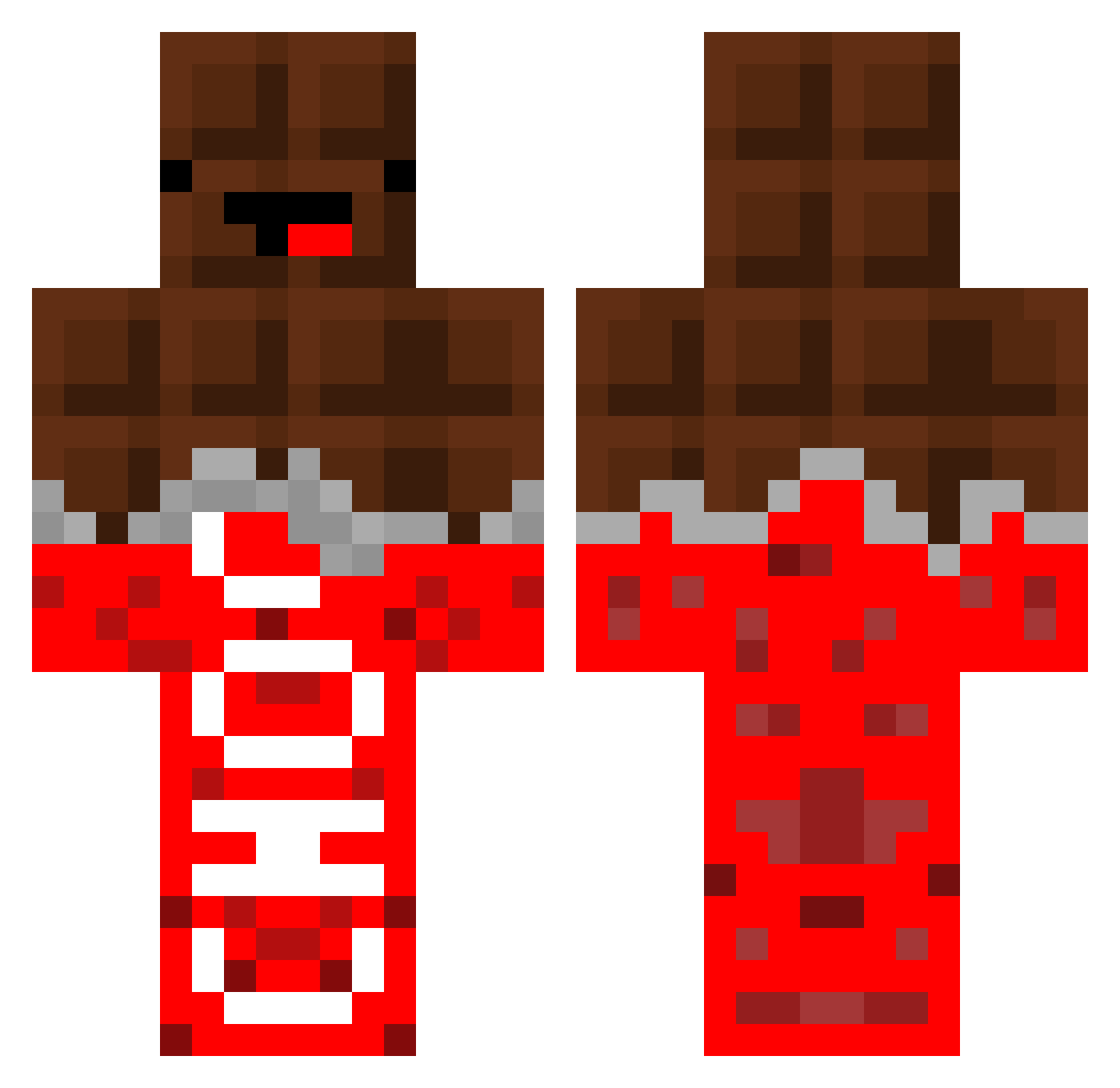Chockletman Minecraft skin, front and back view