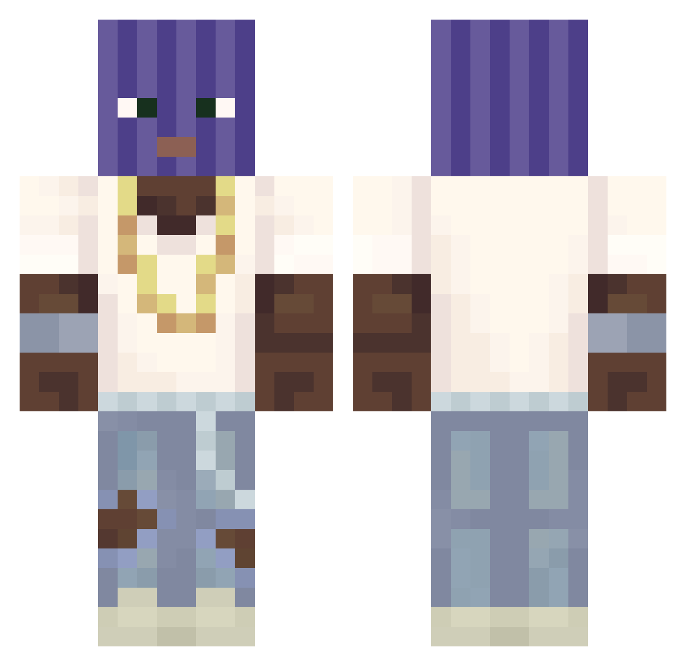 AZ4LEAS Minecraft skin, front and back view