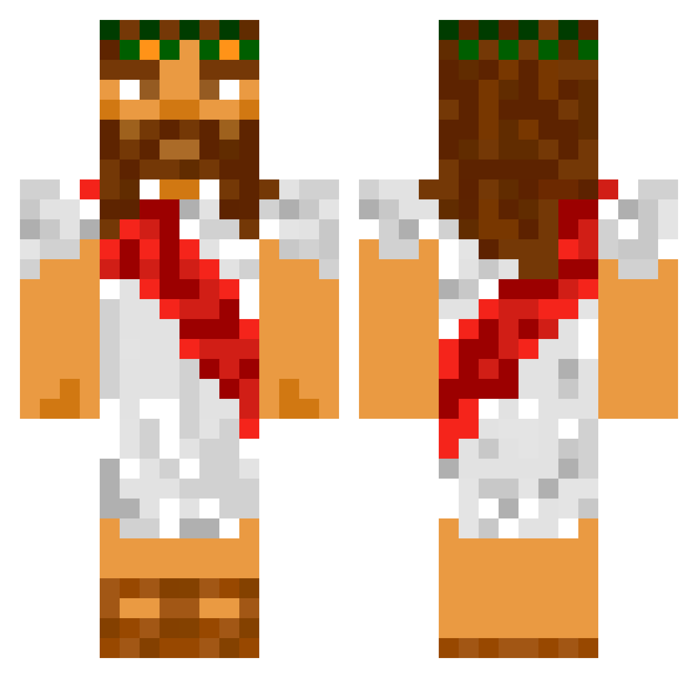 StRaptor Minecraft skin, front and back view
