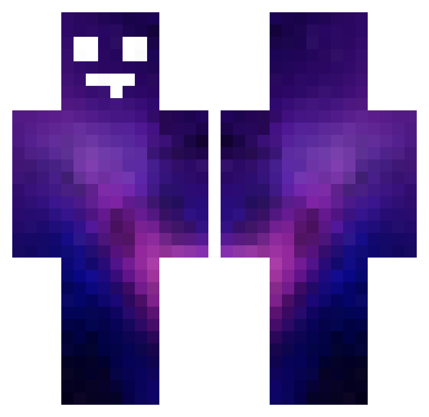 0JeTE Minecraft skin, front and back view