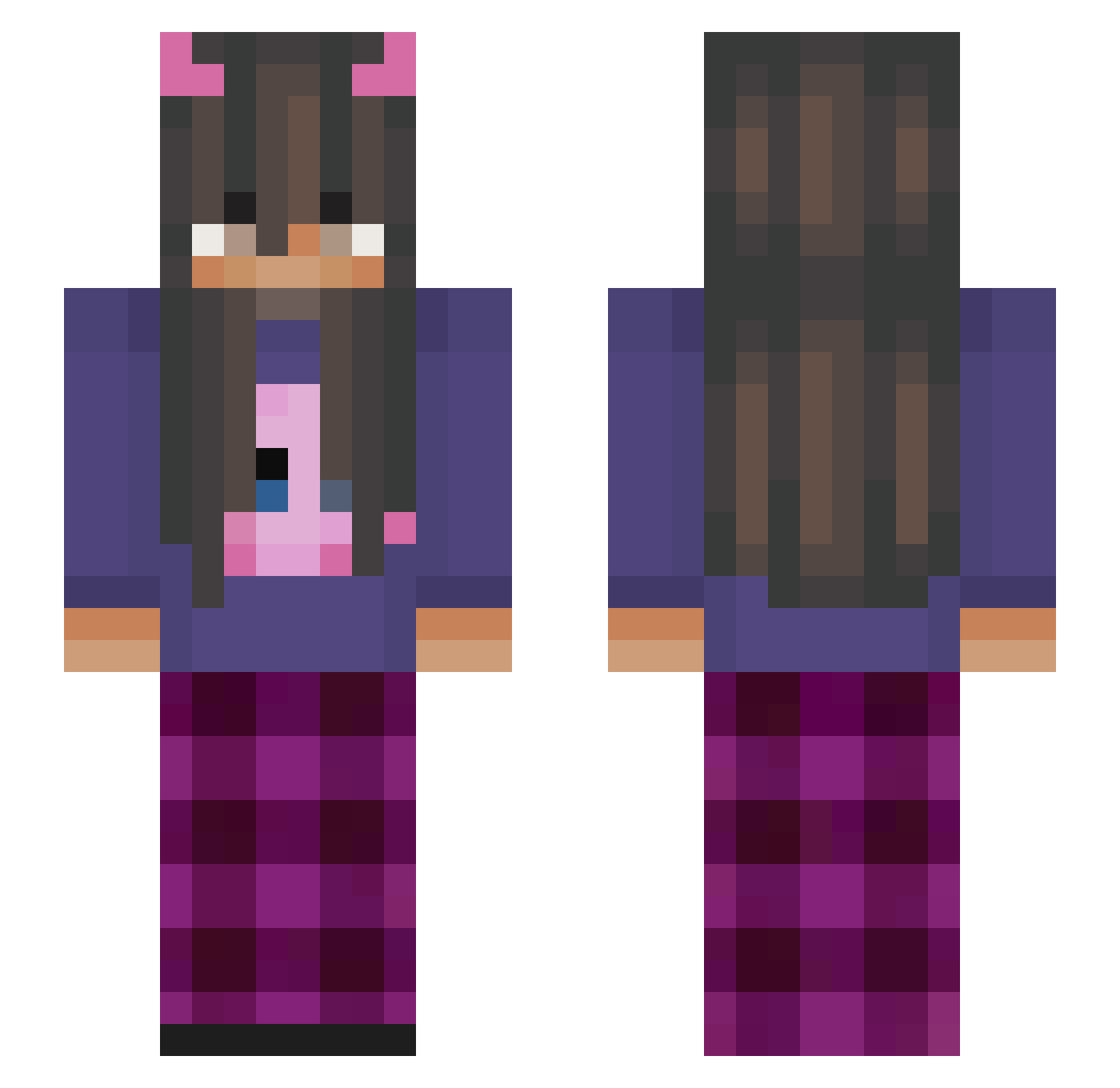 Imkerin Minecraft skin, front and back view
