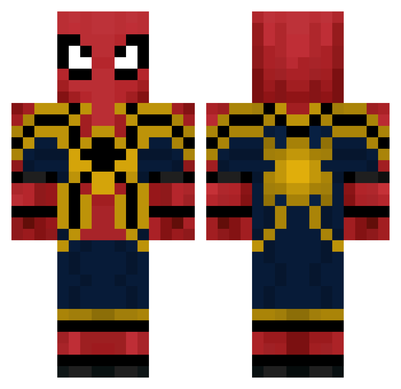 YashikYoutube Minecraft skin, front and back view