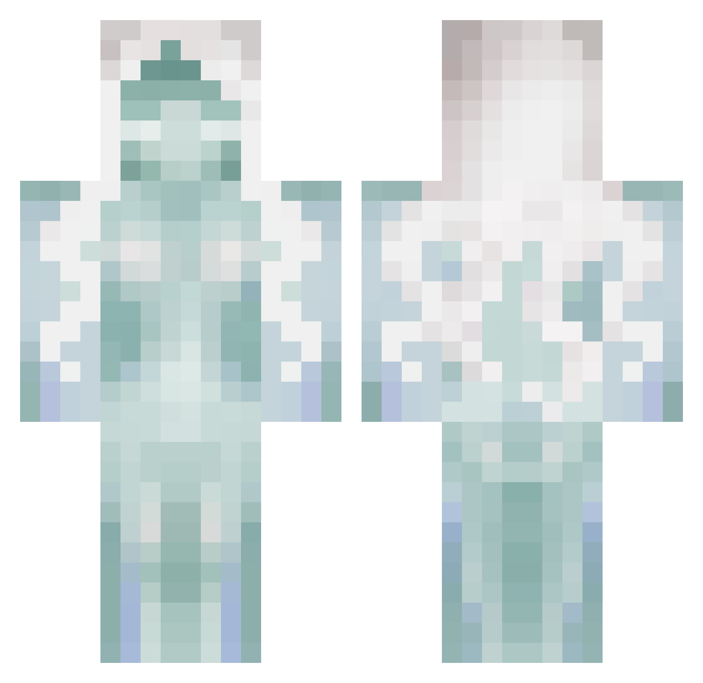 preceded Minecraft skin, front and back view