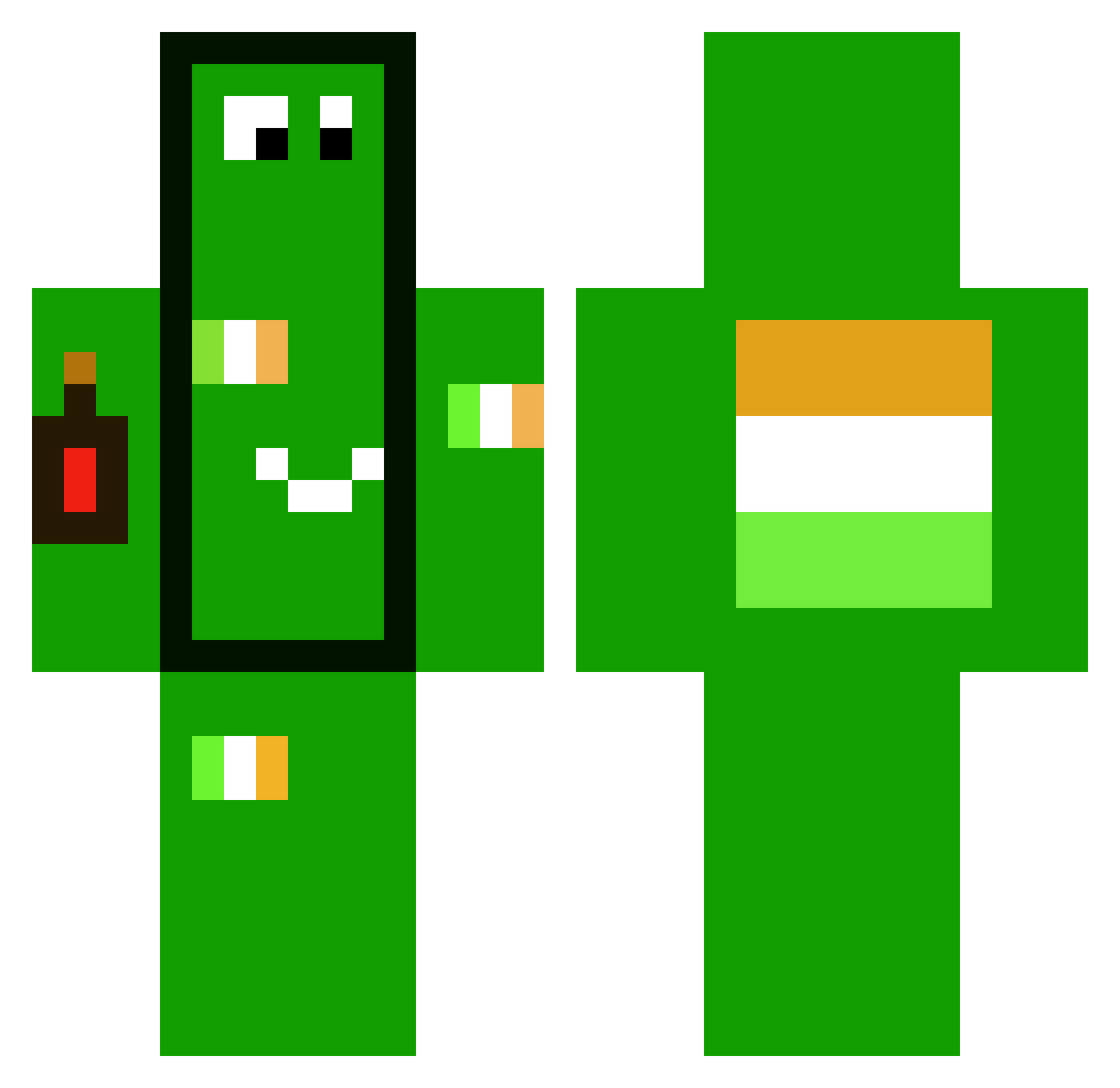 TikiStrick Minecraft skin, front and back view