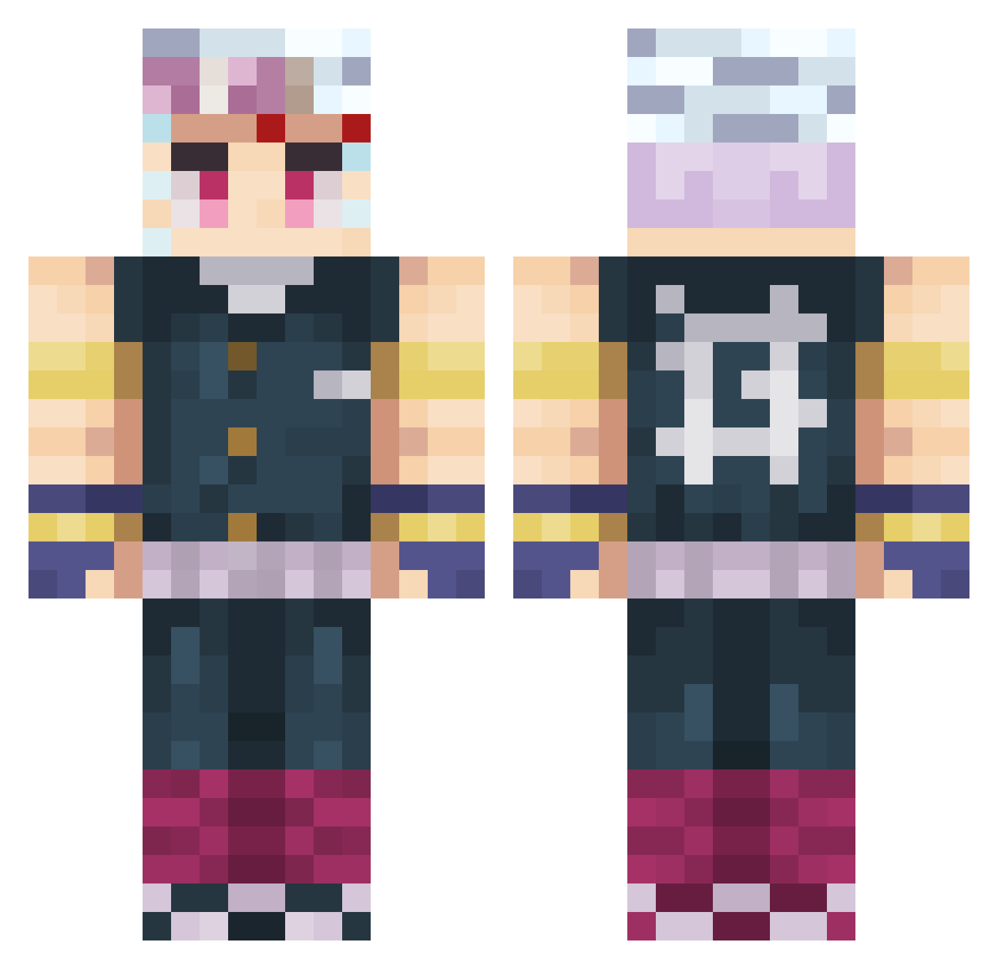 FreddyMcQueen Minecraft skin, front and back view