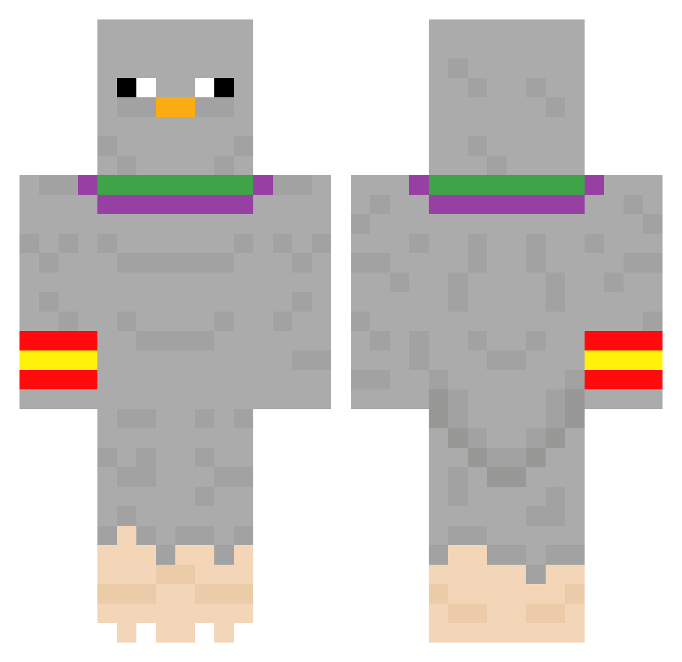 iTz_BloodRaven Minecraft skin, front and back view
