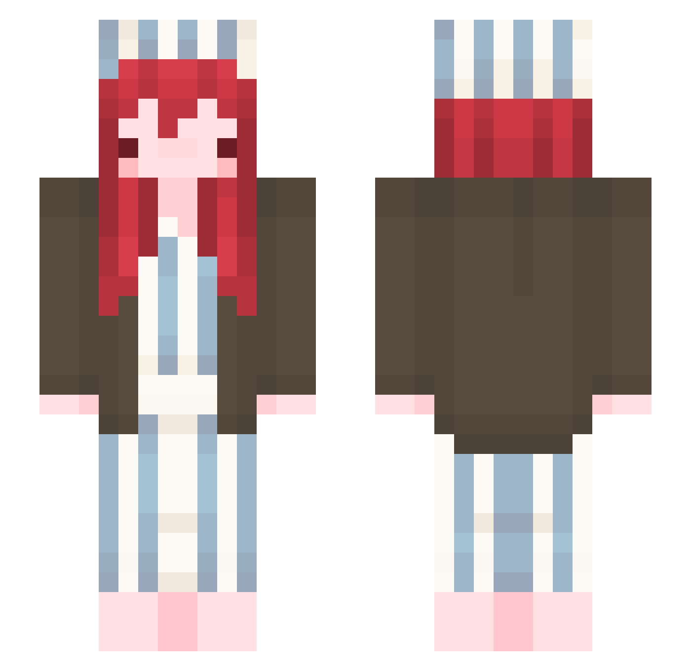 LightMyFiree Minecraft skin, front and back view