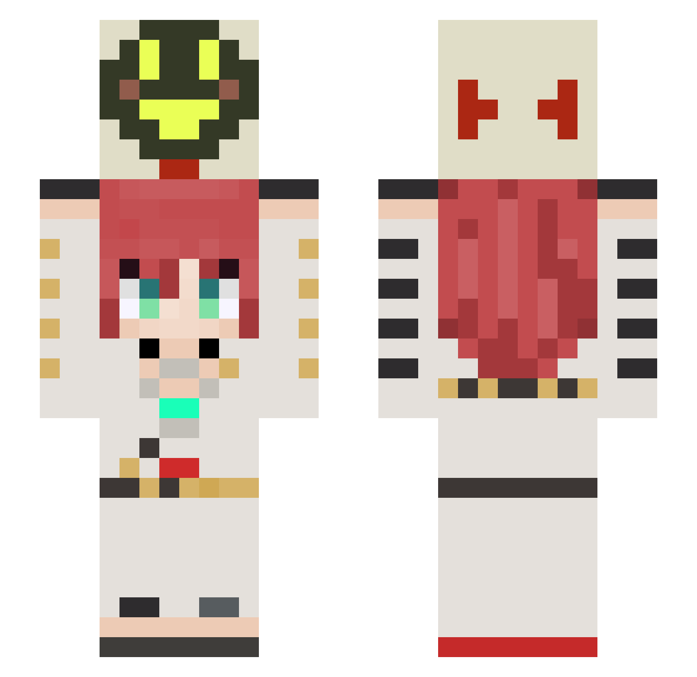 AriValentine Minecraft skin, front and back view