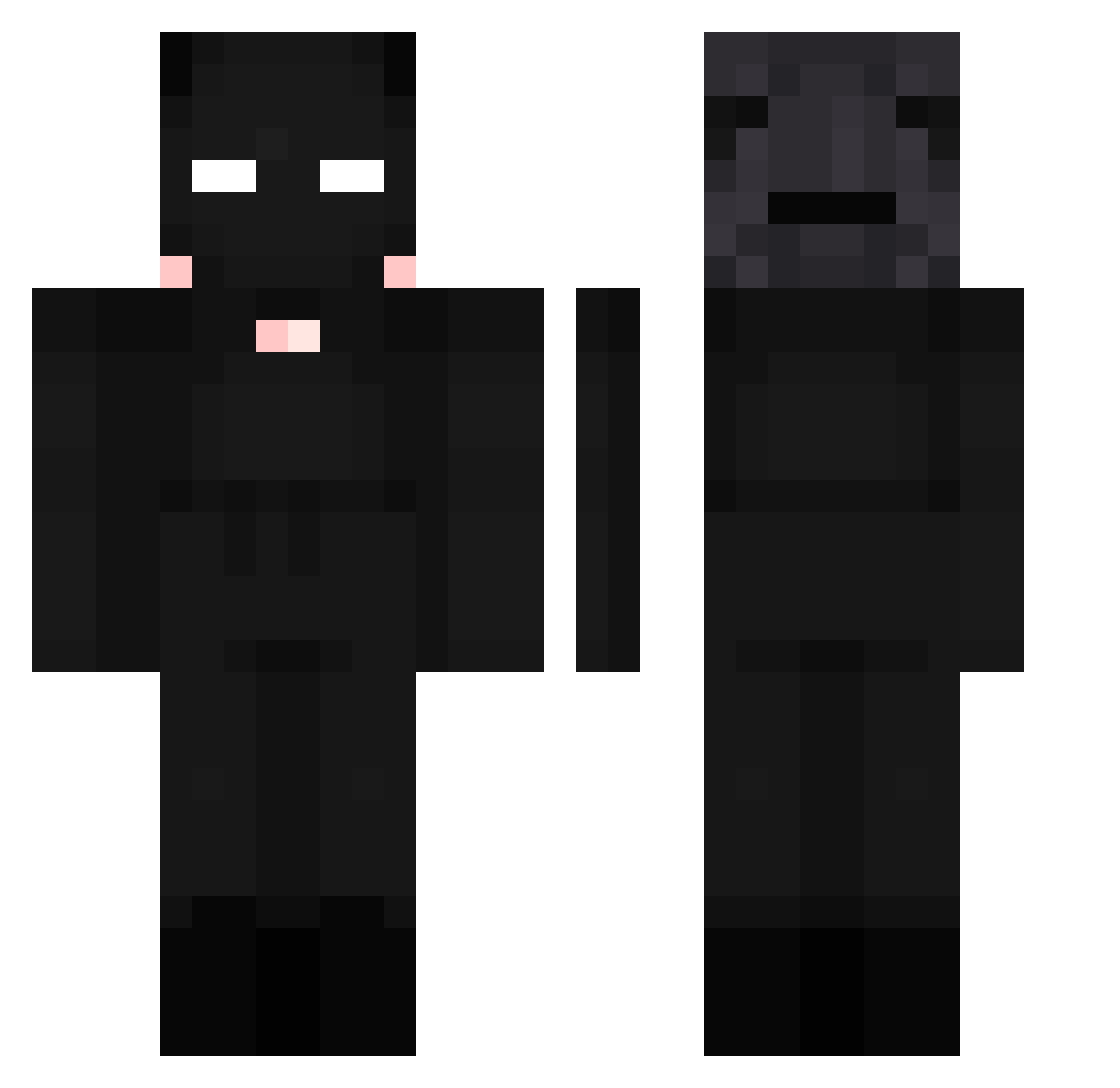 VirtualAssit Minecraft skin, front and back view