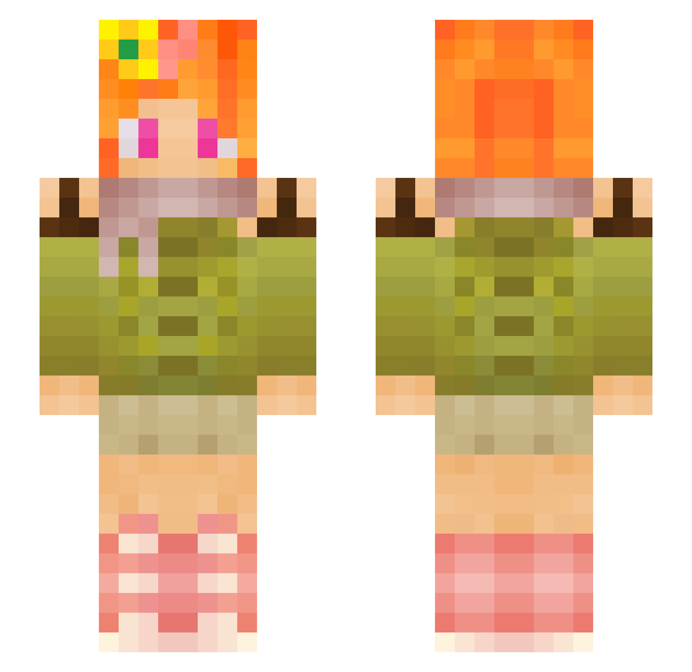 Victorianne Minecraft skin, front and back view
