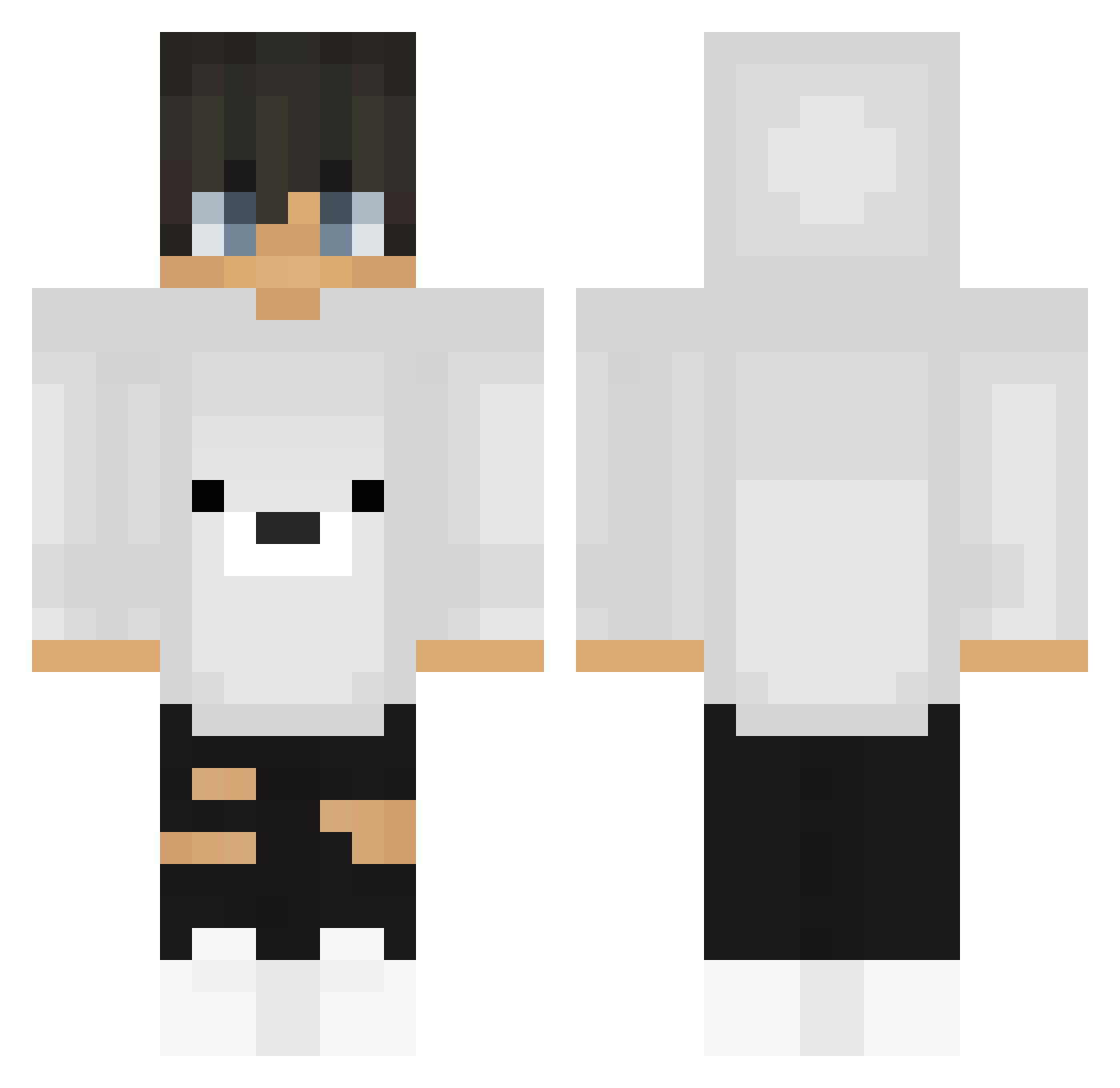 Pushkash Minecraft skin, front and back view