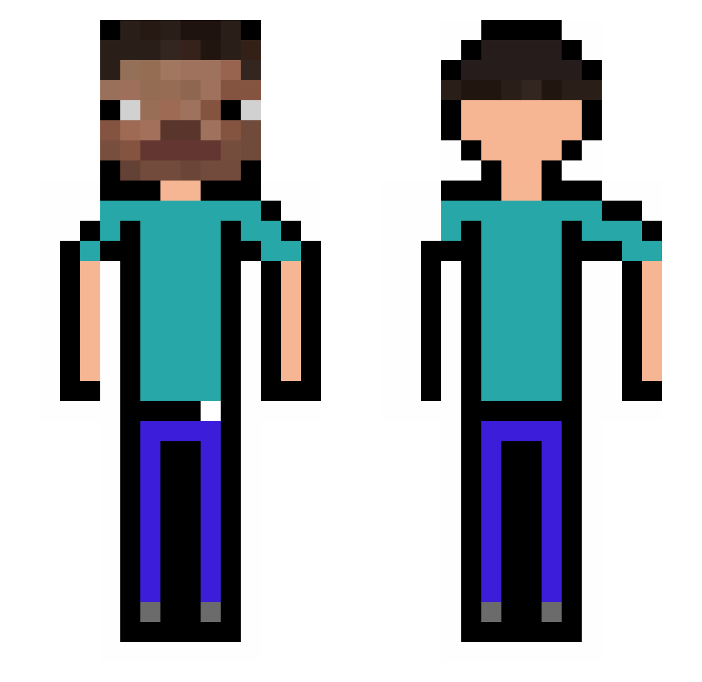 The_Real_Top__G Minecraft skin, front and back view