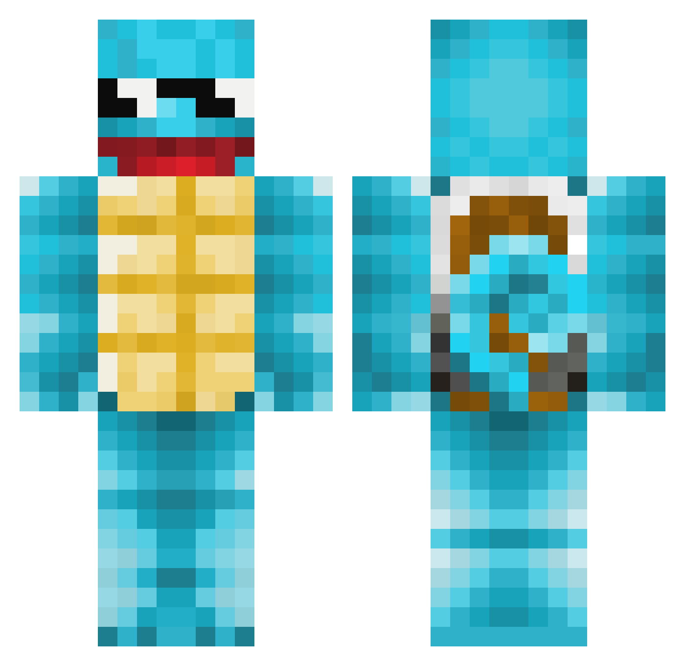 OkamiiMC Minecraft skin, front and back view
