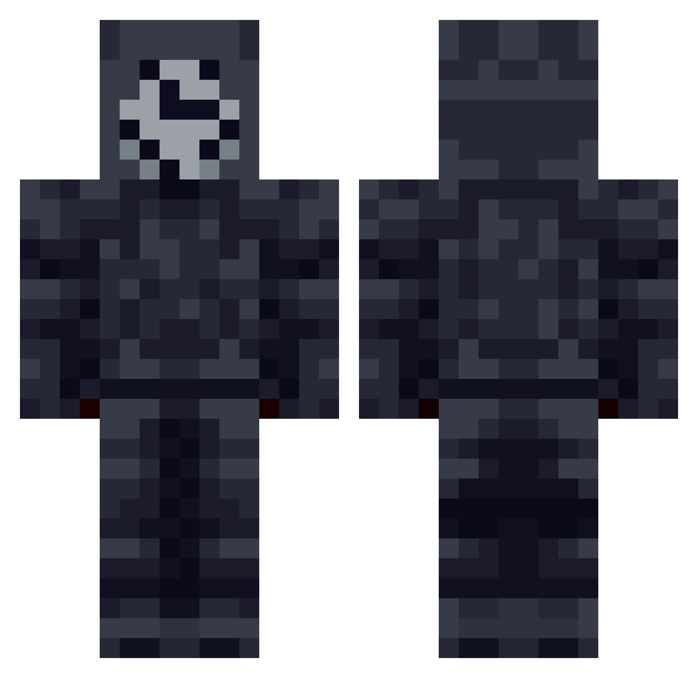 wasfunnyonce Minecraft skin, front and back view