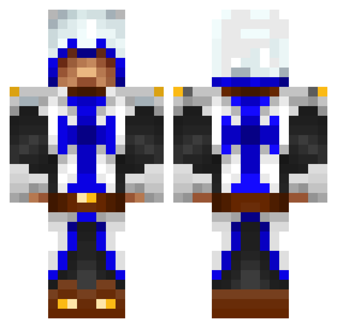 Polodie Minecraft skin, front and back view